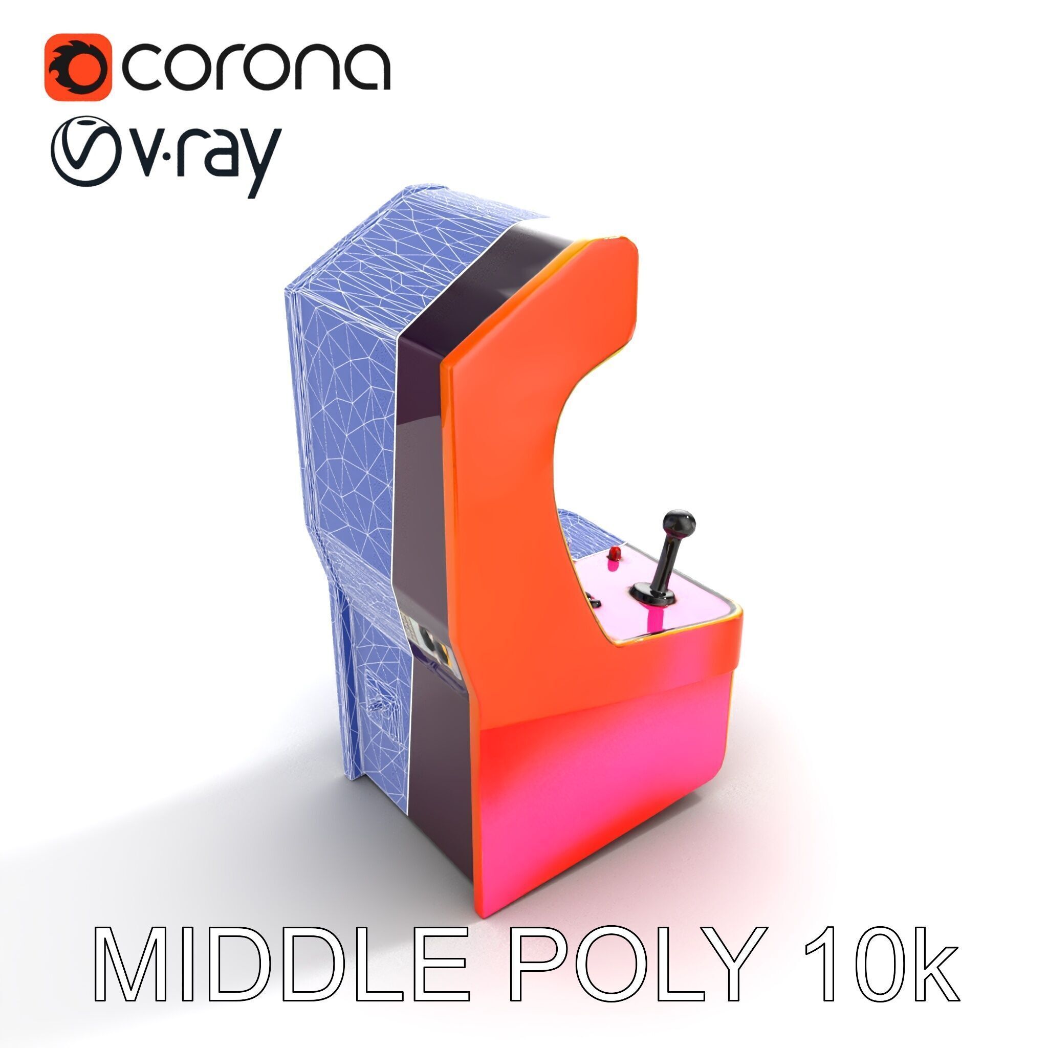 Arcade Game Console Metallic model pack Low-poly 3D model_11