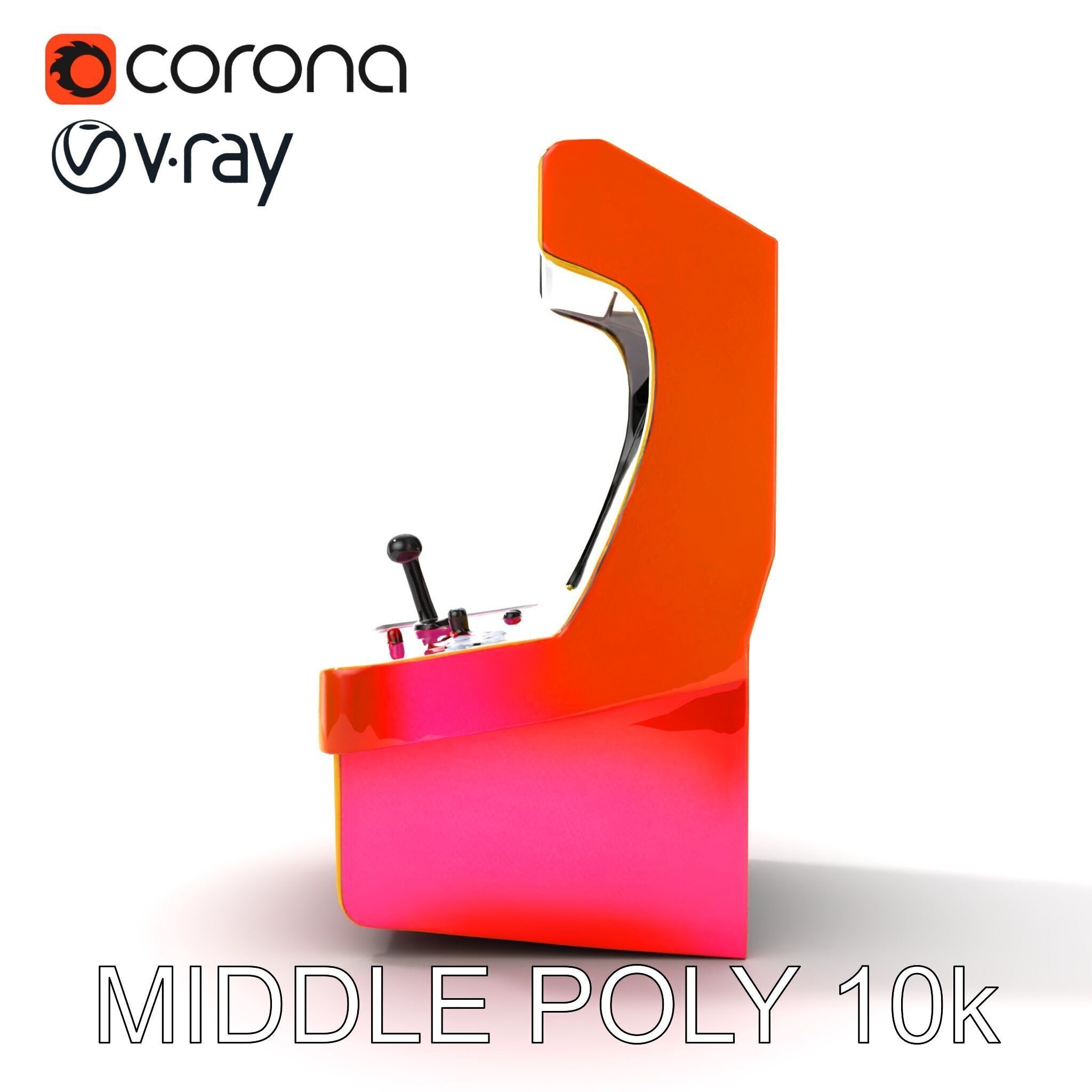 Arcade Game Console Metallic model pack Low-poly 3D model_31