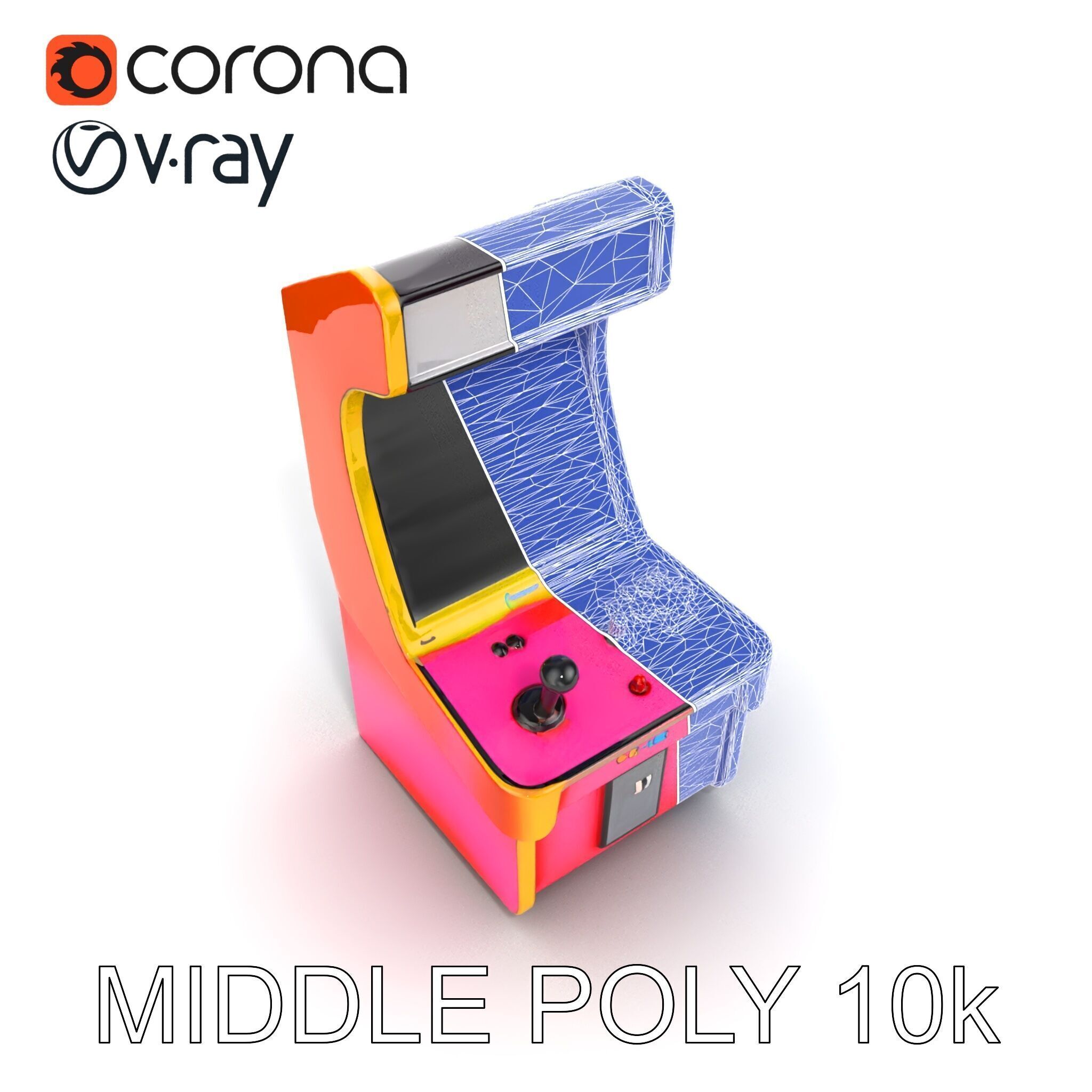Arcade Game Console Metallic model pack Low-poly 3D model_30
