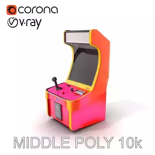 Arcade Game Console Metallic model pack Low-poly 3D model