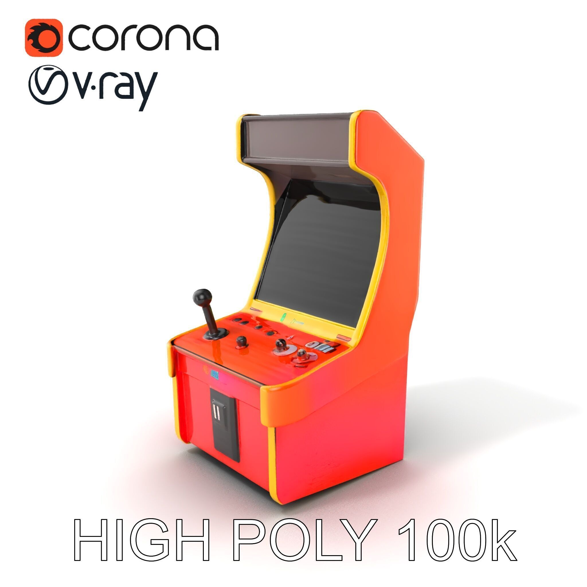 Arcade Game Console Metallic model pack Low-poly 3D model_2