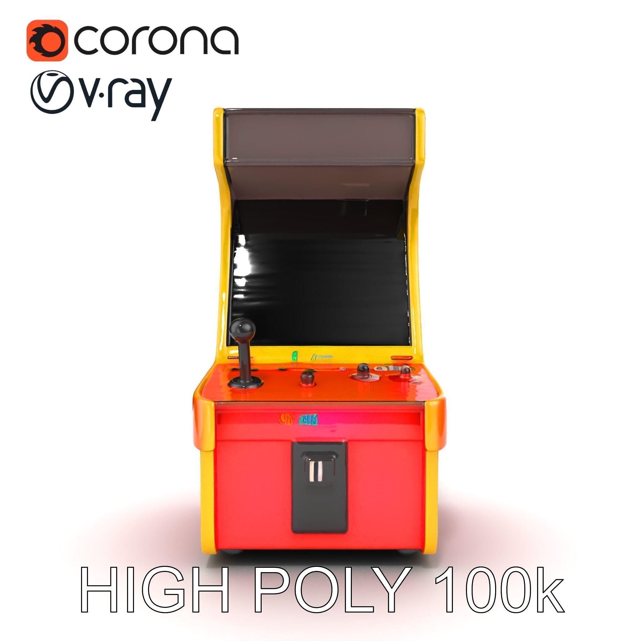 Arcade Game Console Metallic model pack Low-poly 3D model_32