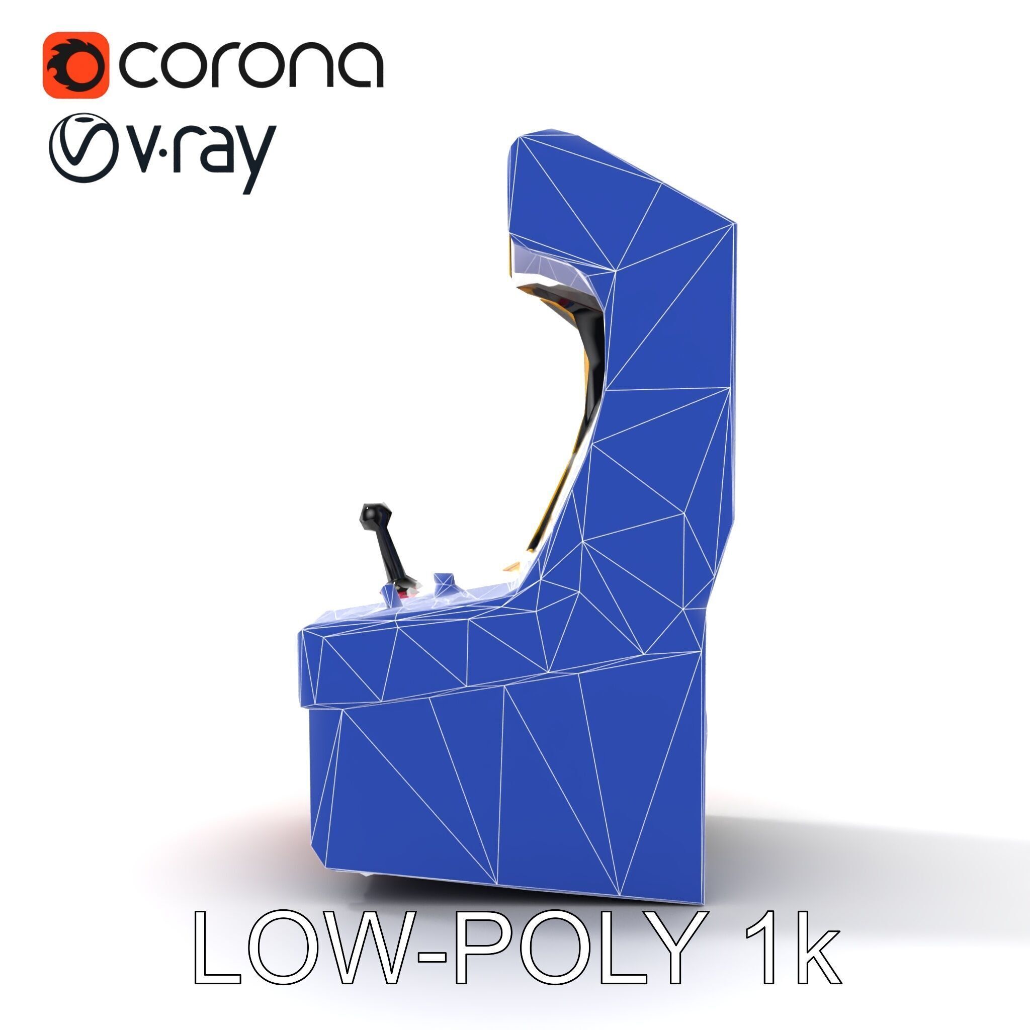 Arcade Game Console Metallic model pack Low-poly 3D model_21