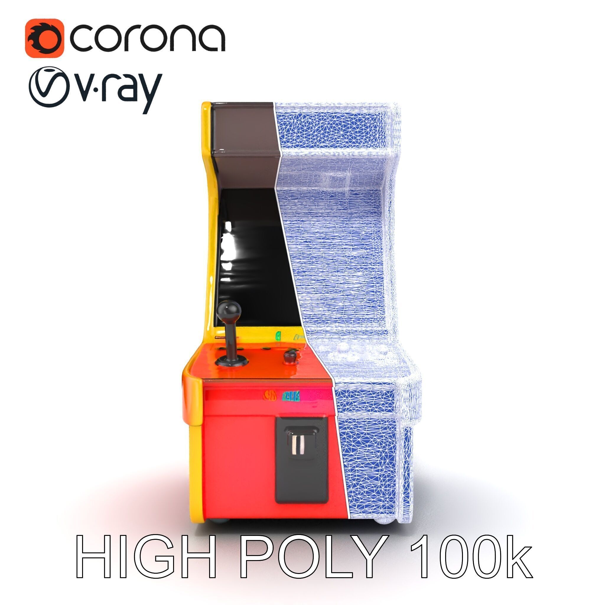 Arcade Game Console Metallic model pack Low-poly 3D model_27