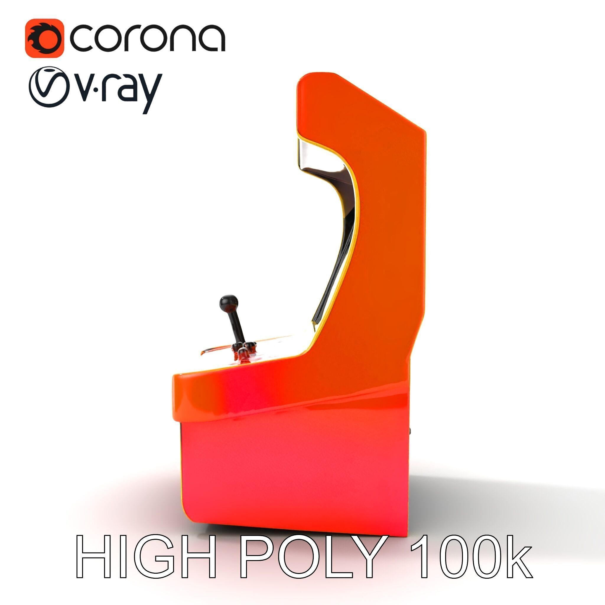 Arcade Game Console Metallic model pack Low-poly 3D model_26