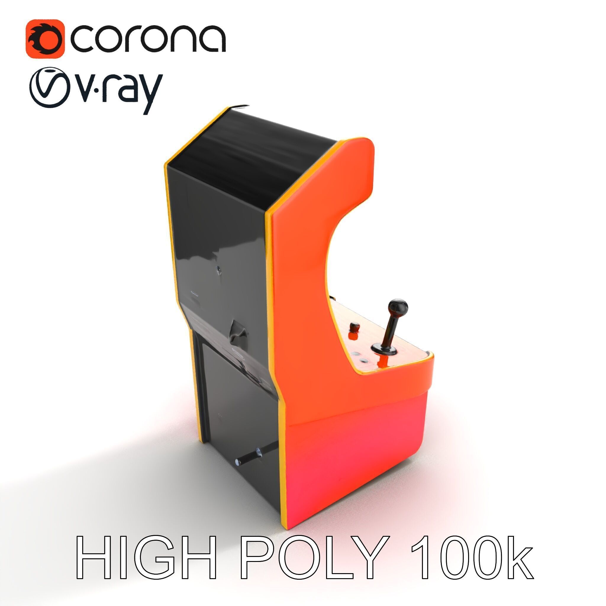 Arcade Game Console Metallic model pack Low-poly 3D model_20