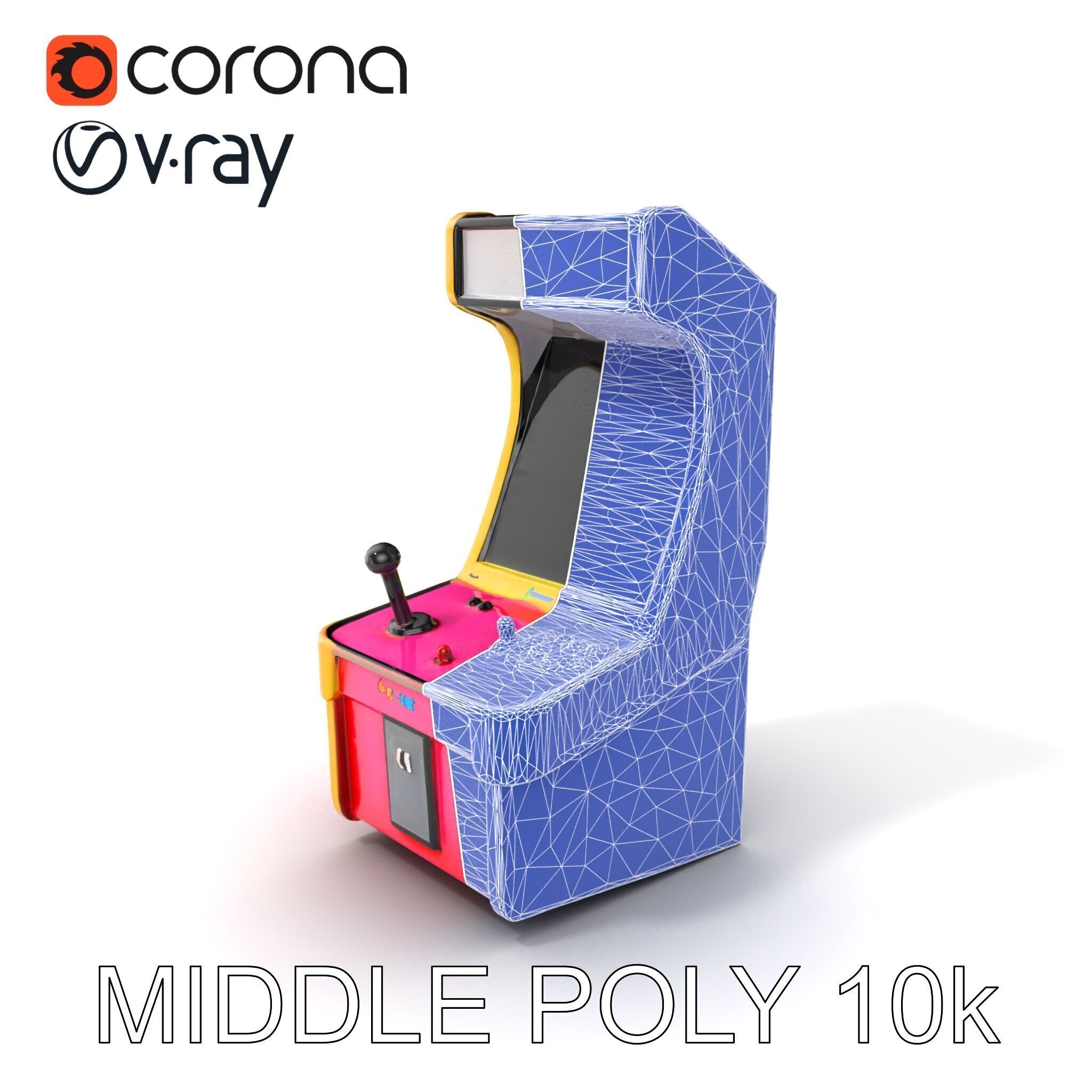Arcade Game Console Metallic model pack Low-poly 3D model_6