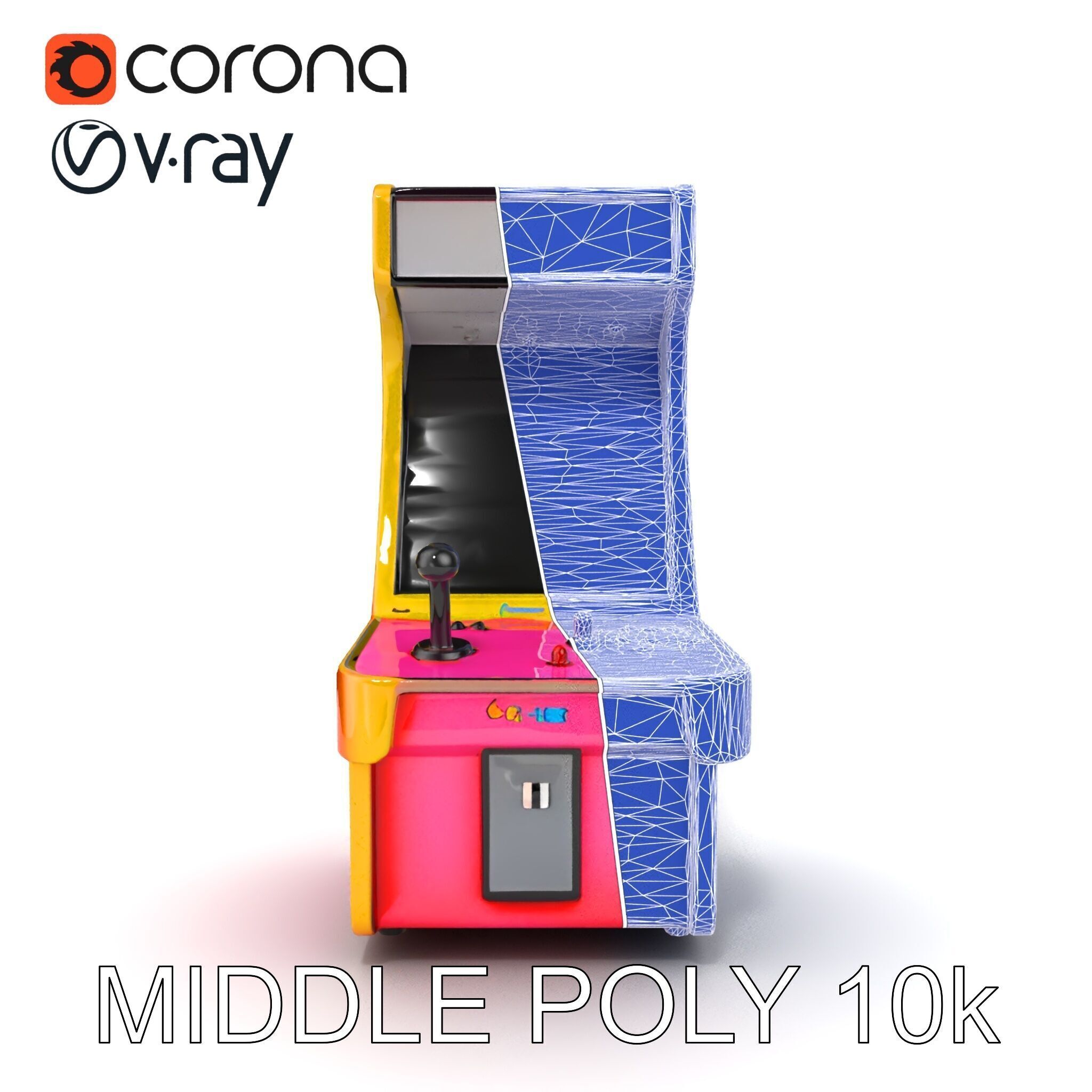 Arcade Game Console Metallic model pack Low-poly 3D model_14
