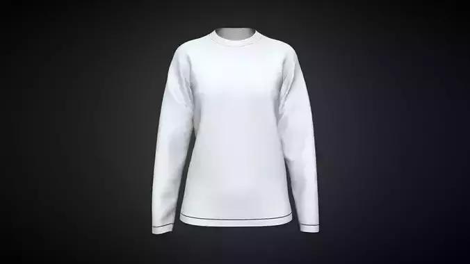 Ladies Long Sleeve T-Shirt In Low Poly