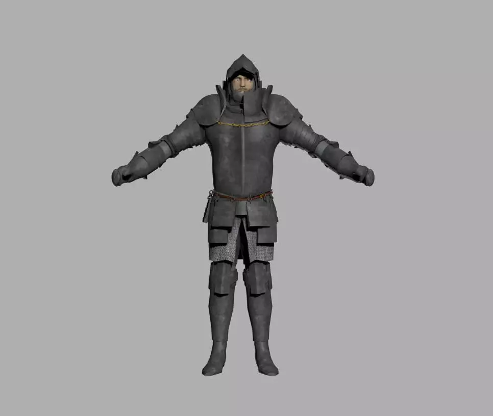 knight in armor Low-poly 3D model_0