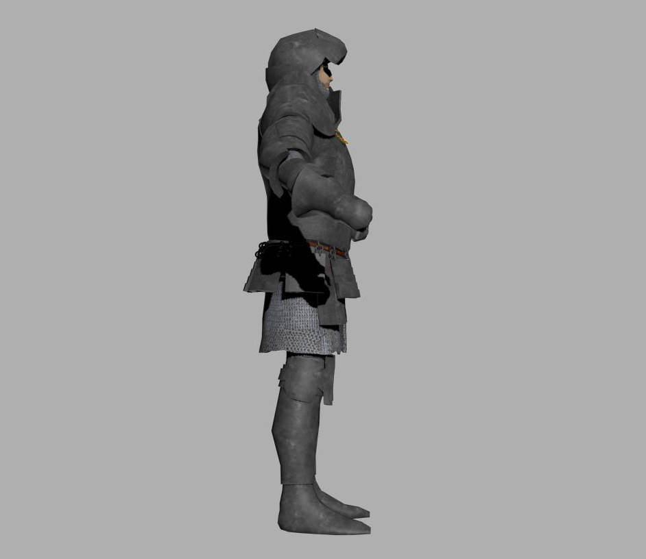 knight in armor Low-poly 3D model_1