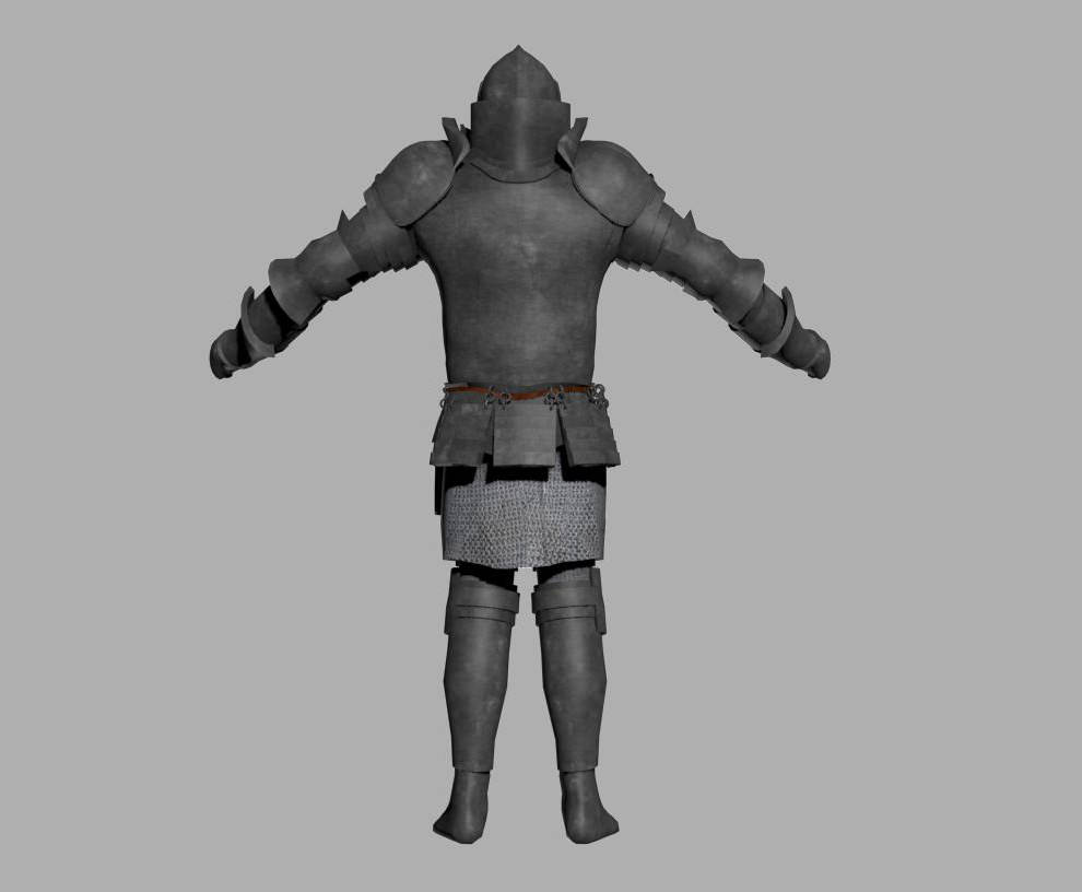knight in armor Low-poly 3D model_2