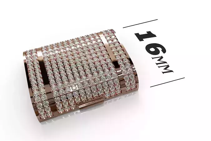16 mm Diamond Lock Box for BRACELET - NECKLACE 3D print model