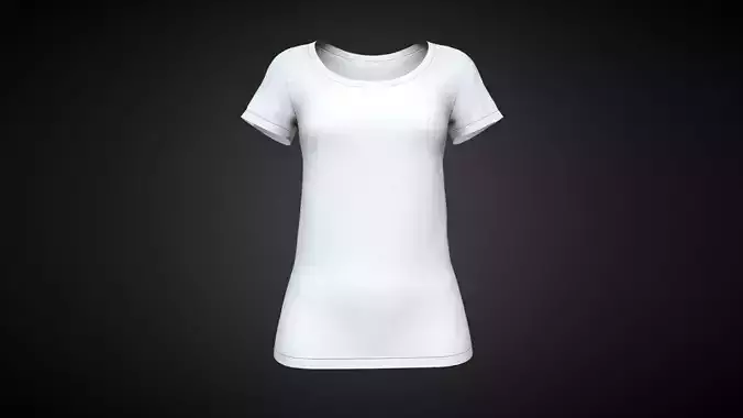 Ladies Scoop Neck T-Shirt In Low Poly
