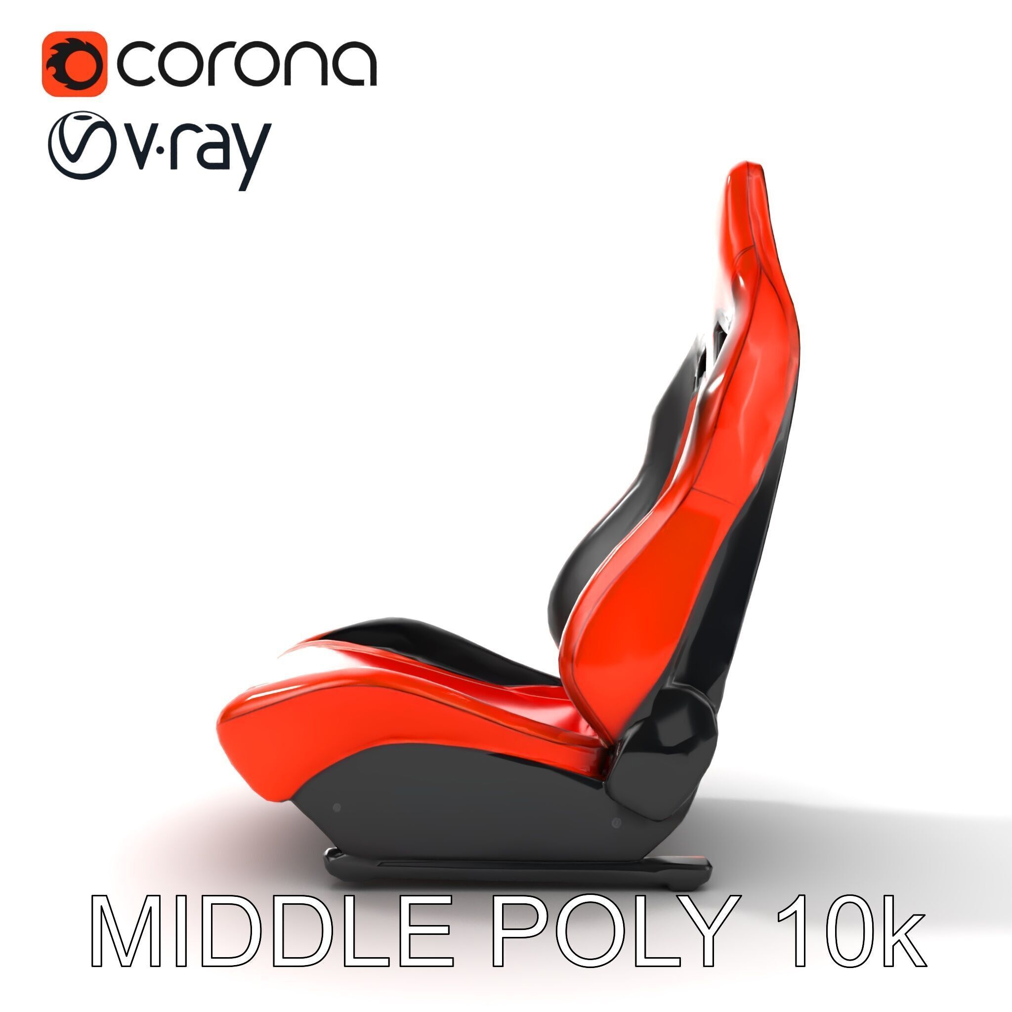 Modern Racing Simulator Seat model pack with Vibrant Stripes Low-poly 3D model_18