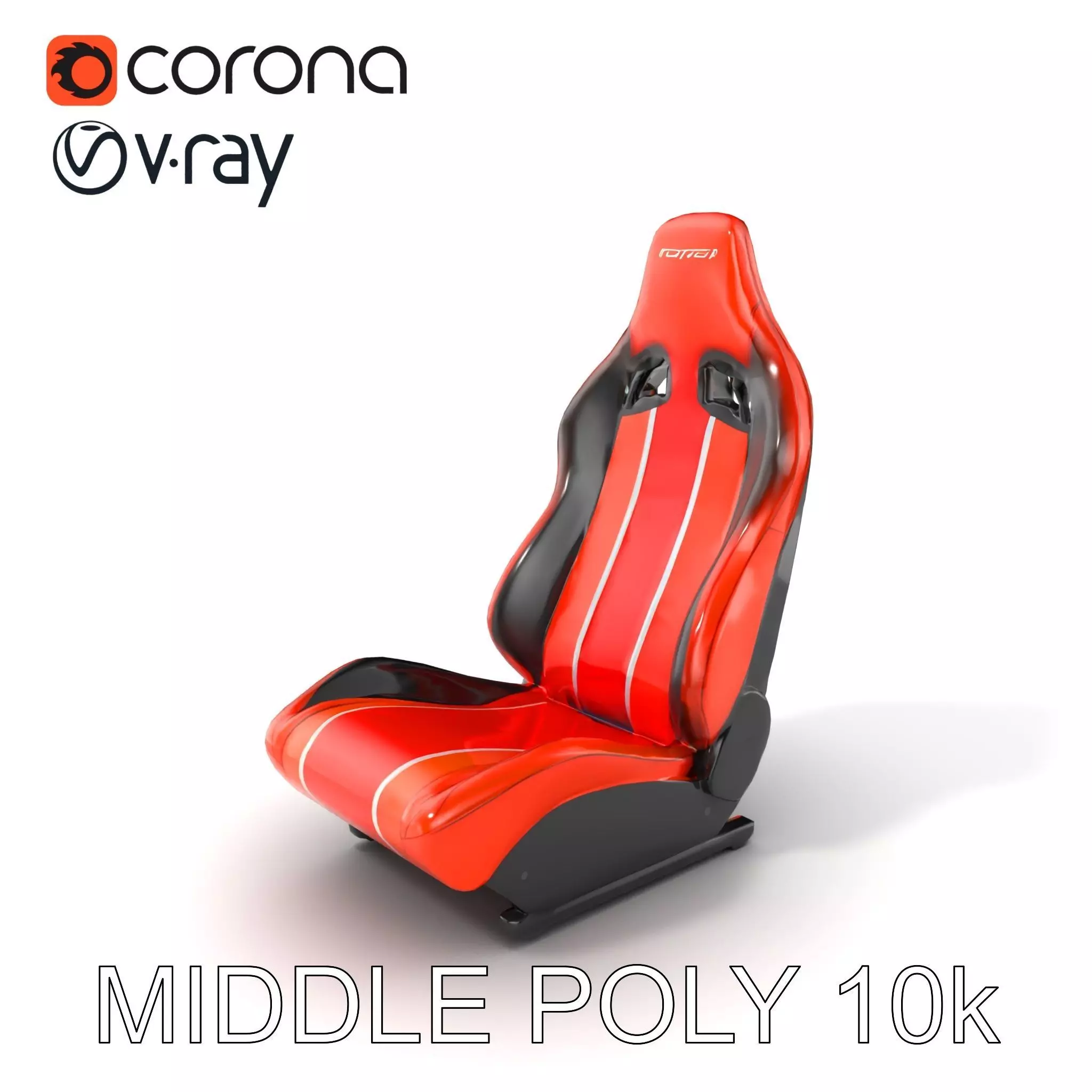 Modern Racing Simulator Seat model pack with Vibrant Stripes Low-poly 3D model_0