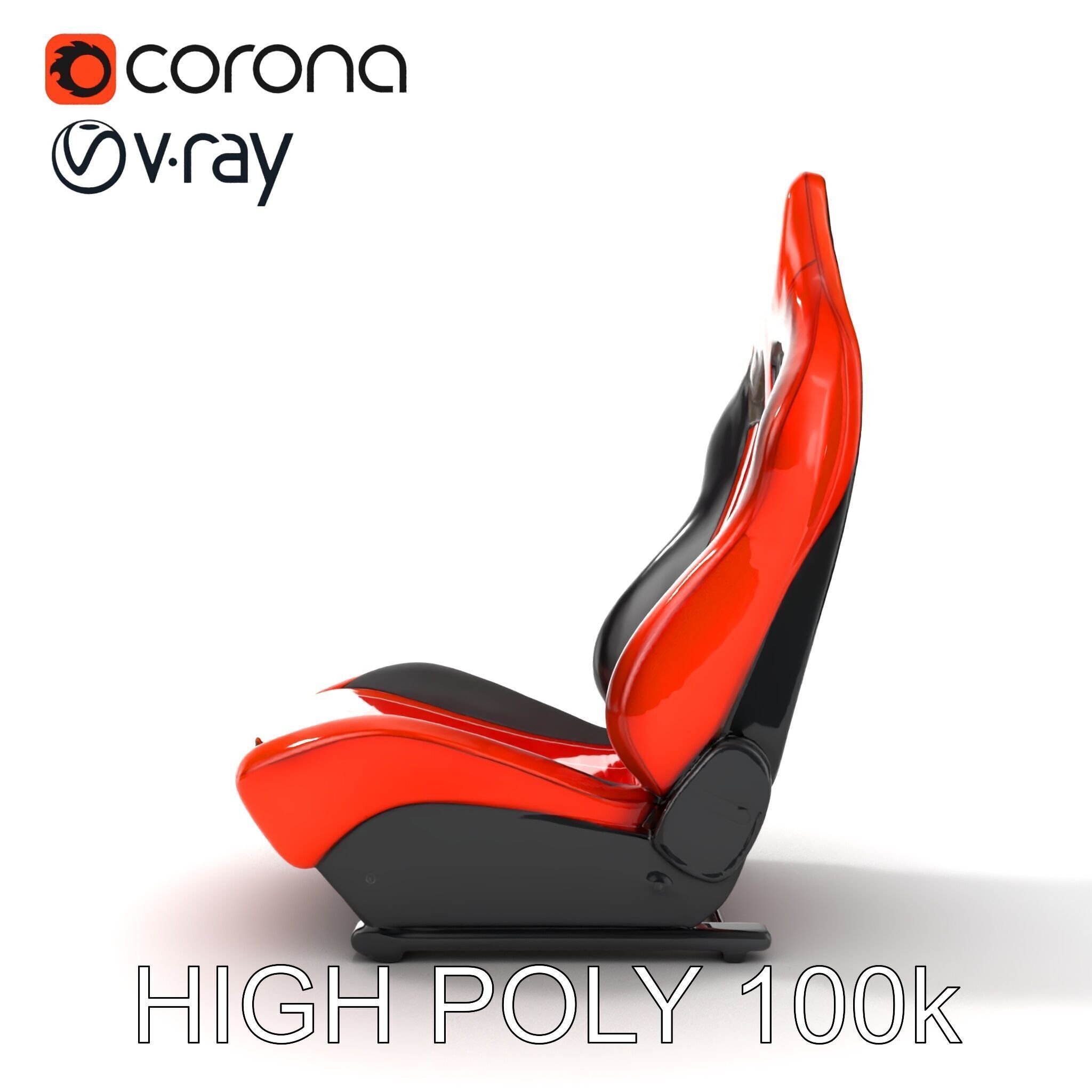 Modern Racing Simulator Seat model pack with Vibrant Stripes Low-poly 3D model_20