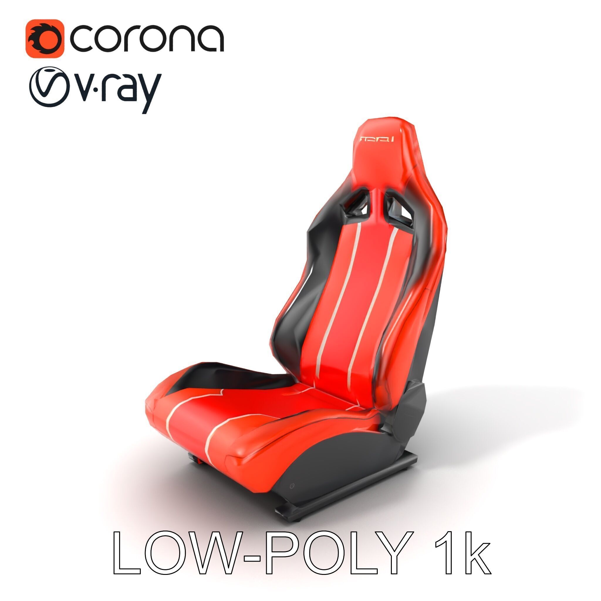 Modern Racing Simulator Seat model pack with Vibrant Stripes Low-poly 3D model_5