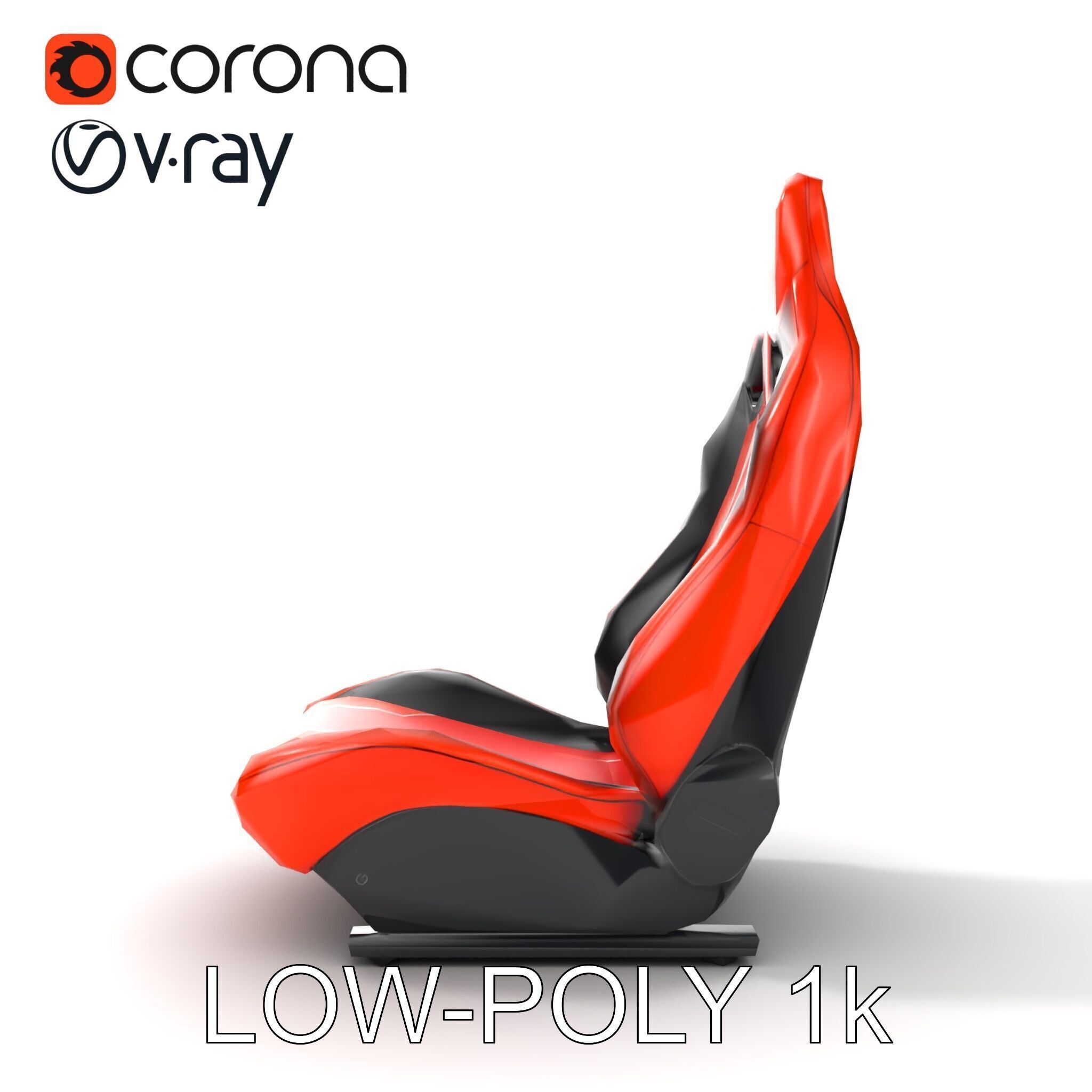 Modern Racing Simulator Seat model pack with Vibrant Stripes Low-poly 3D model_15