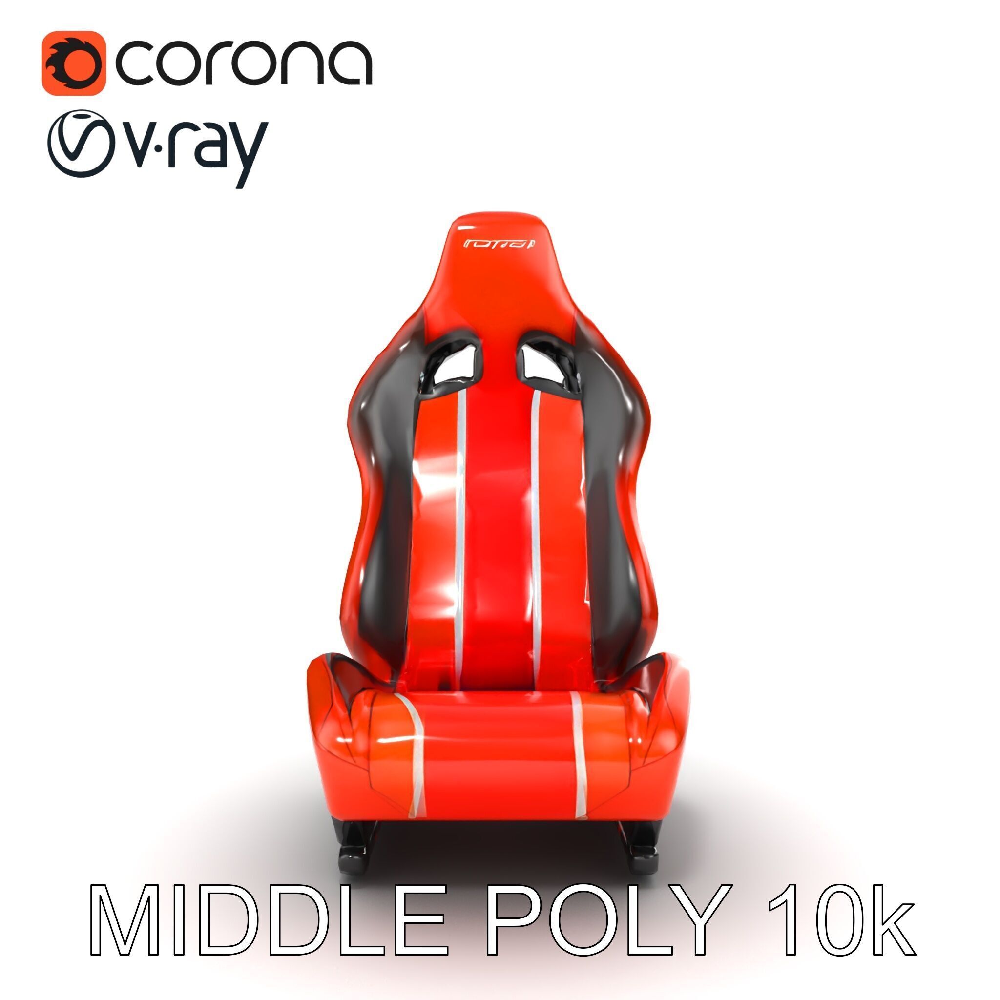 Modern Racing Simulator Seat model pack with Vibrant Stripes Low-poly 3D model_22