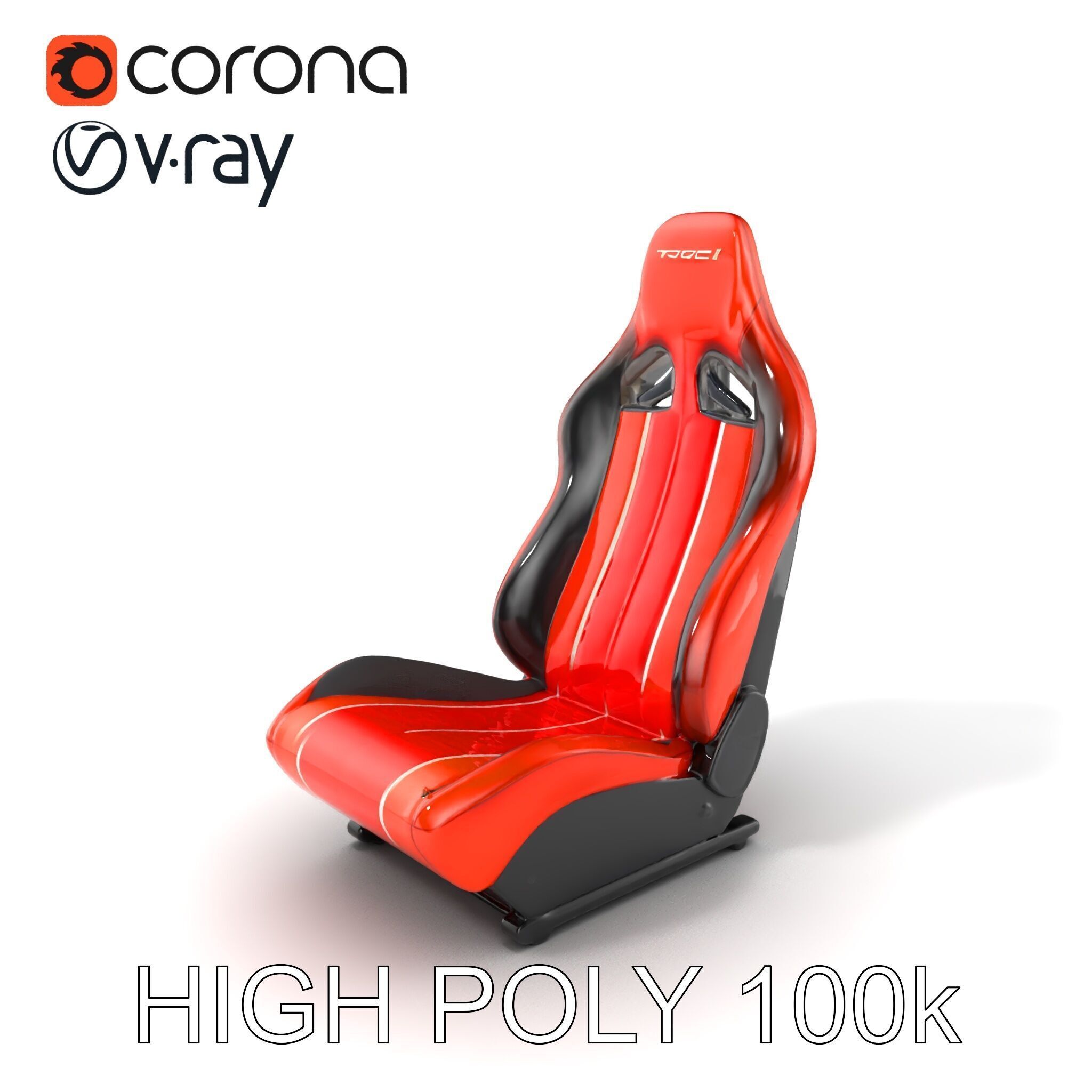 Modern Racing Simulator Seat model pack with Vibrant Stripes Low-poly 3D model_2