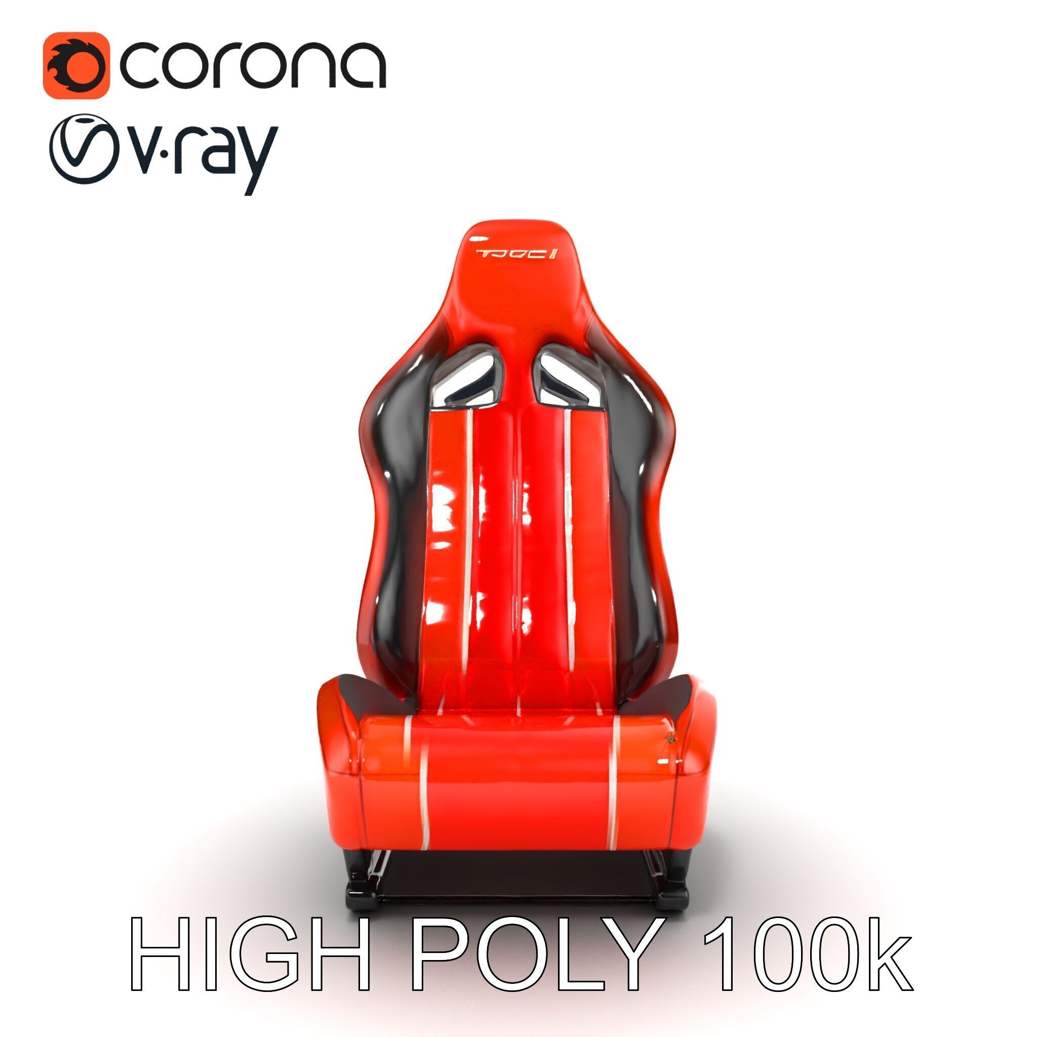 Modern Racing Simulator Seat model pack with Vibrant Stripes Low-poly 3D model_16