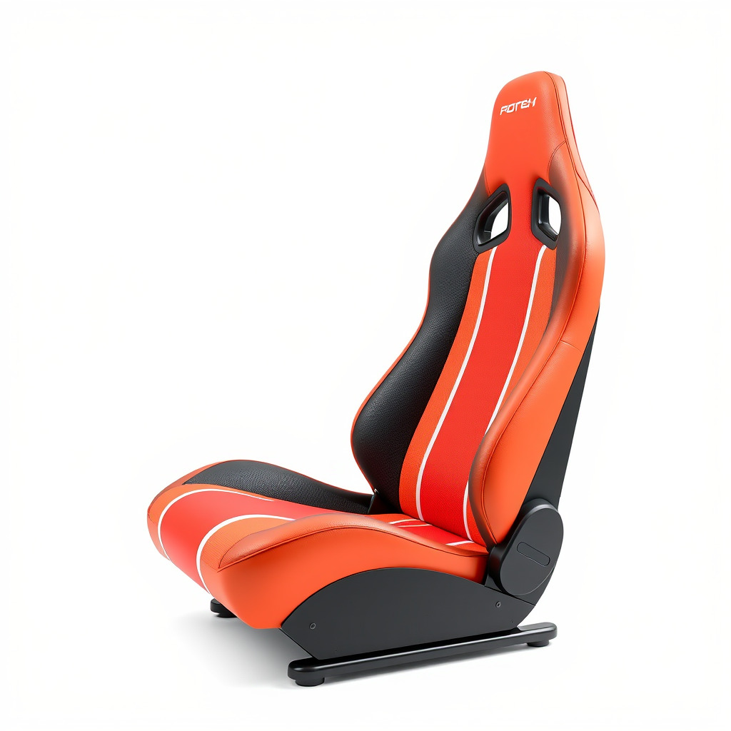 Modern Racing Simulator Seat model pack with Vibrant Stripes Low-poly 3D model_4