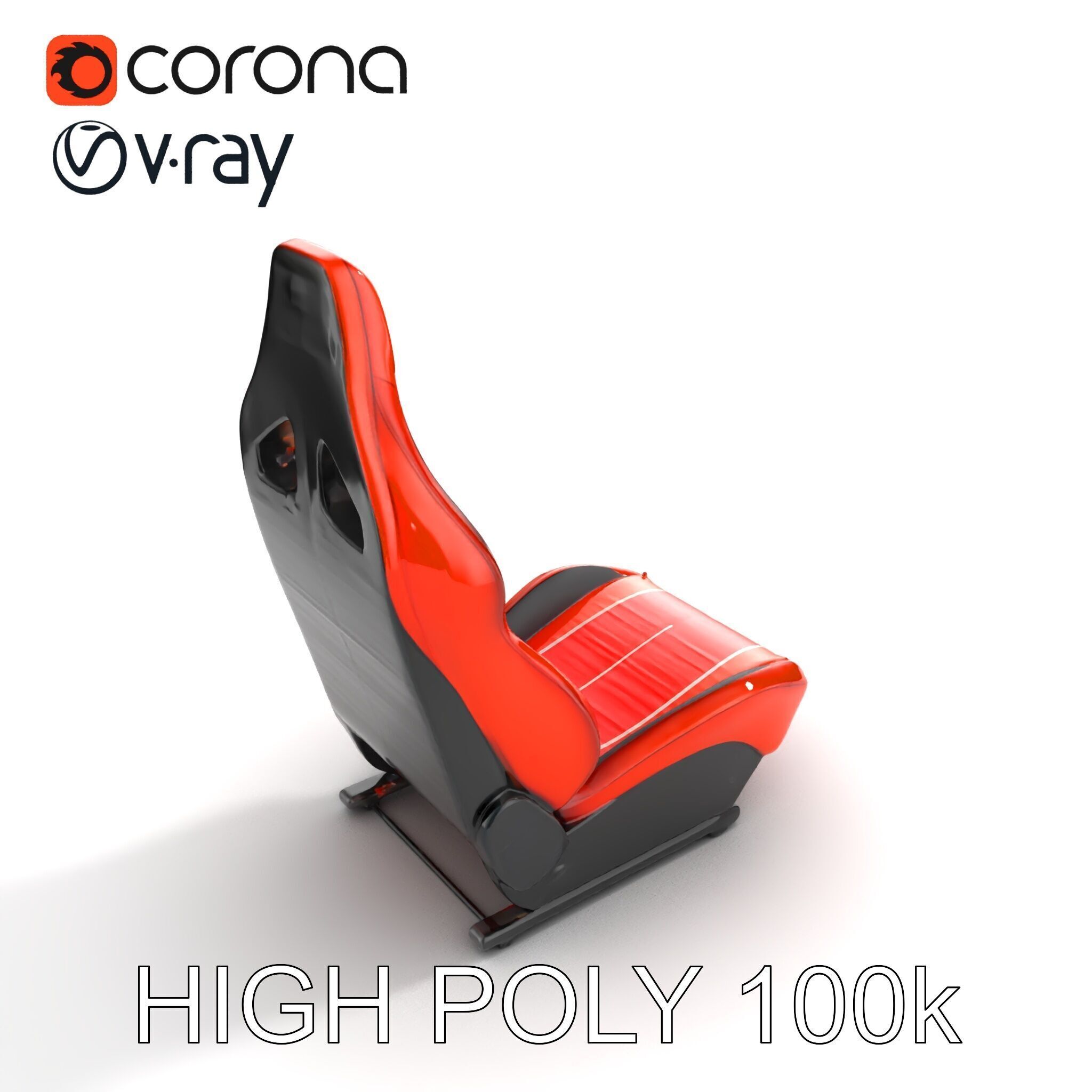 Modern Racing Simulator Seat model pack with Vibrant Stripes Low-poly 3D model_24