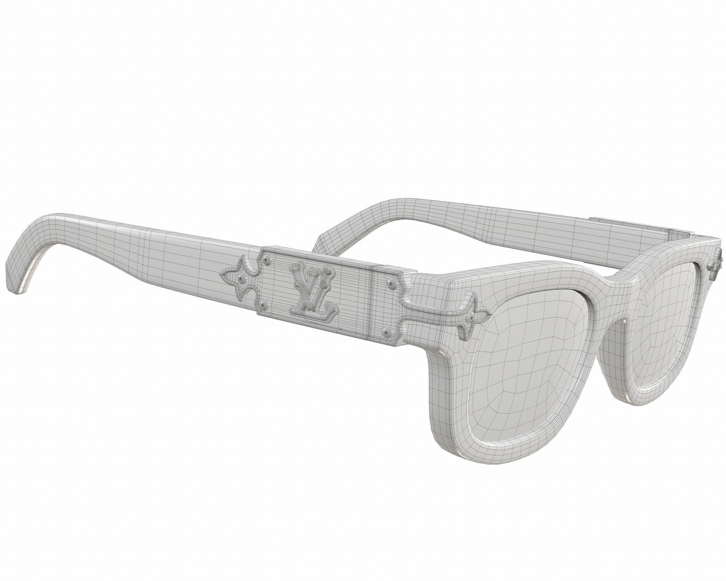 Louis Vuitton LV Arabesque Sunglasses Low-poly 3D model_12