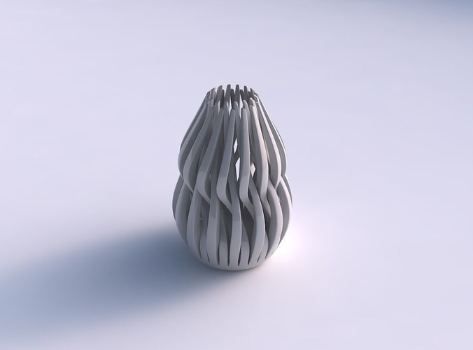 Bowl cylindrical with twisted sharp muscle structures long neck 3D print model