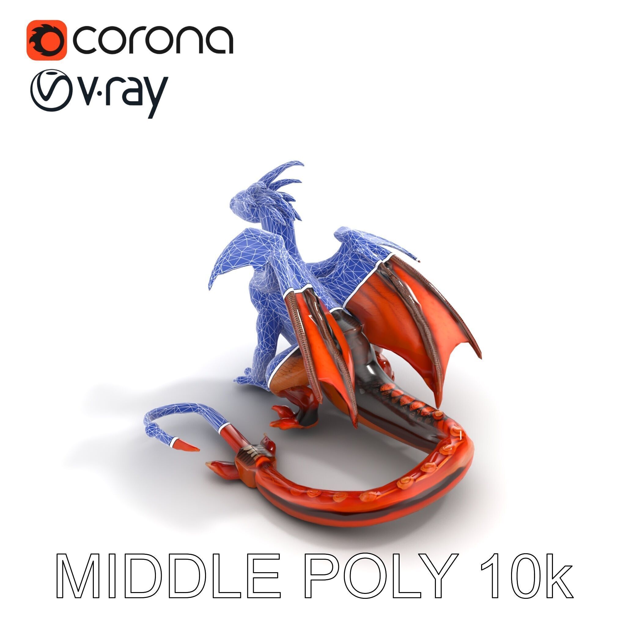 Amber Eyed Dragon Creature model pack Low-poly 3D model_11