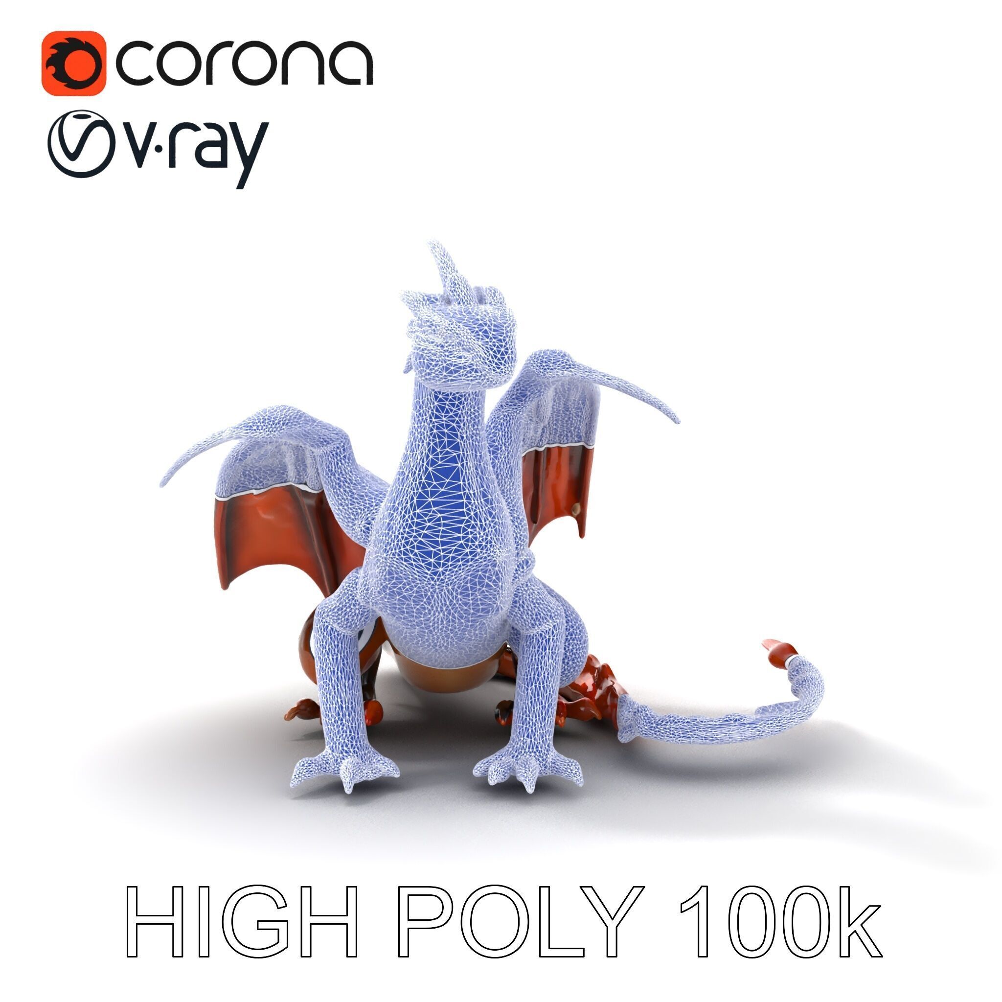 Amber Eyed Dragon Creature model pack Low-poly 3D model_27