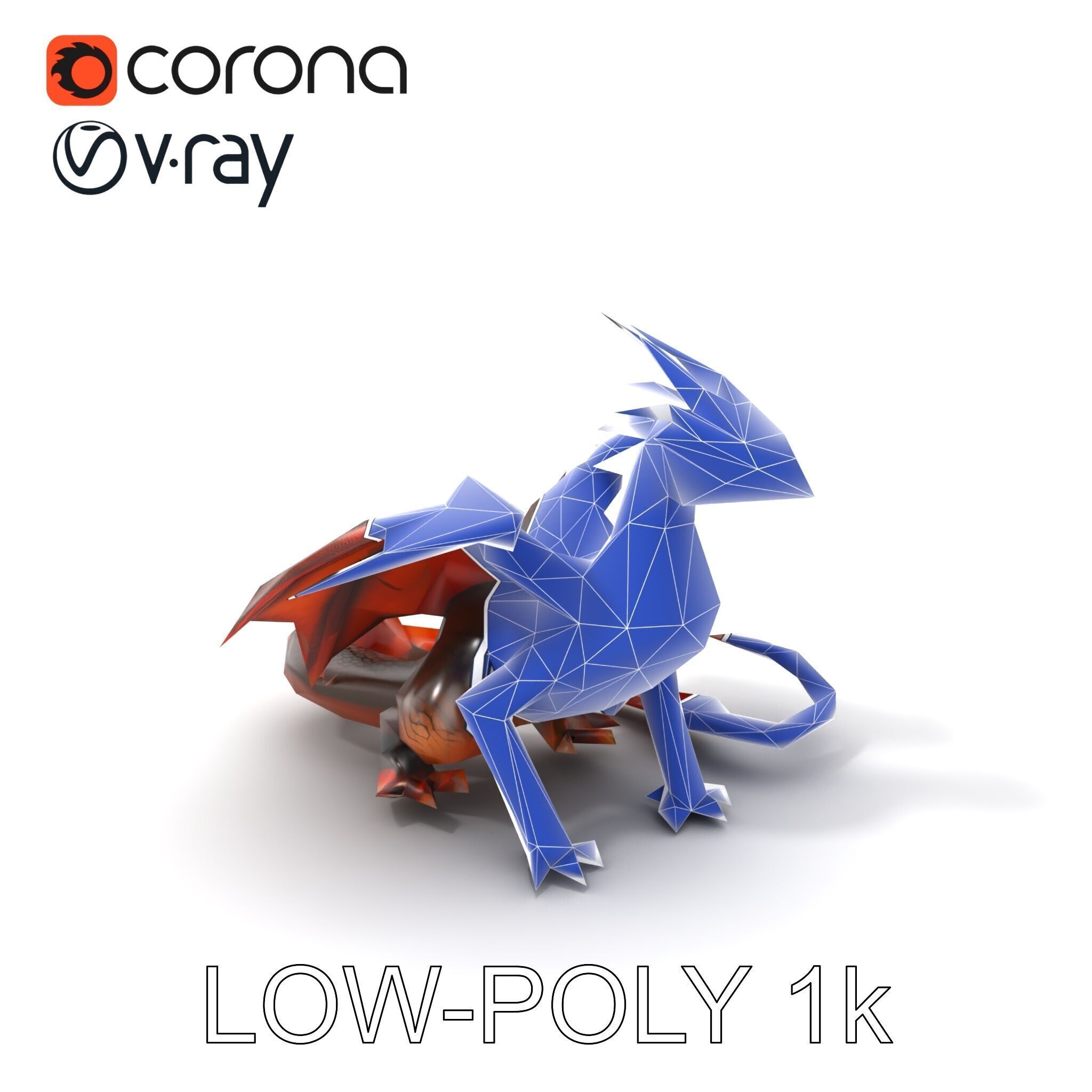 Amber Eyed Dragon Creature model pack Low-poly 3D model_7
