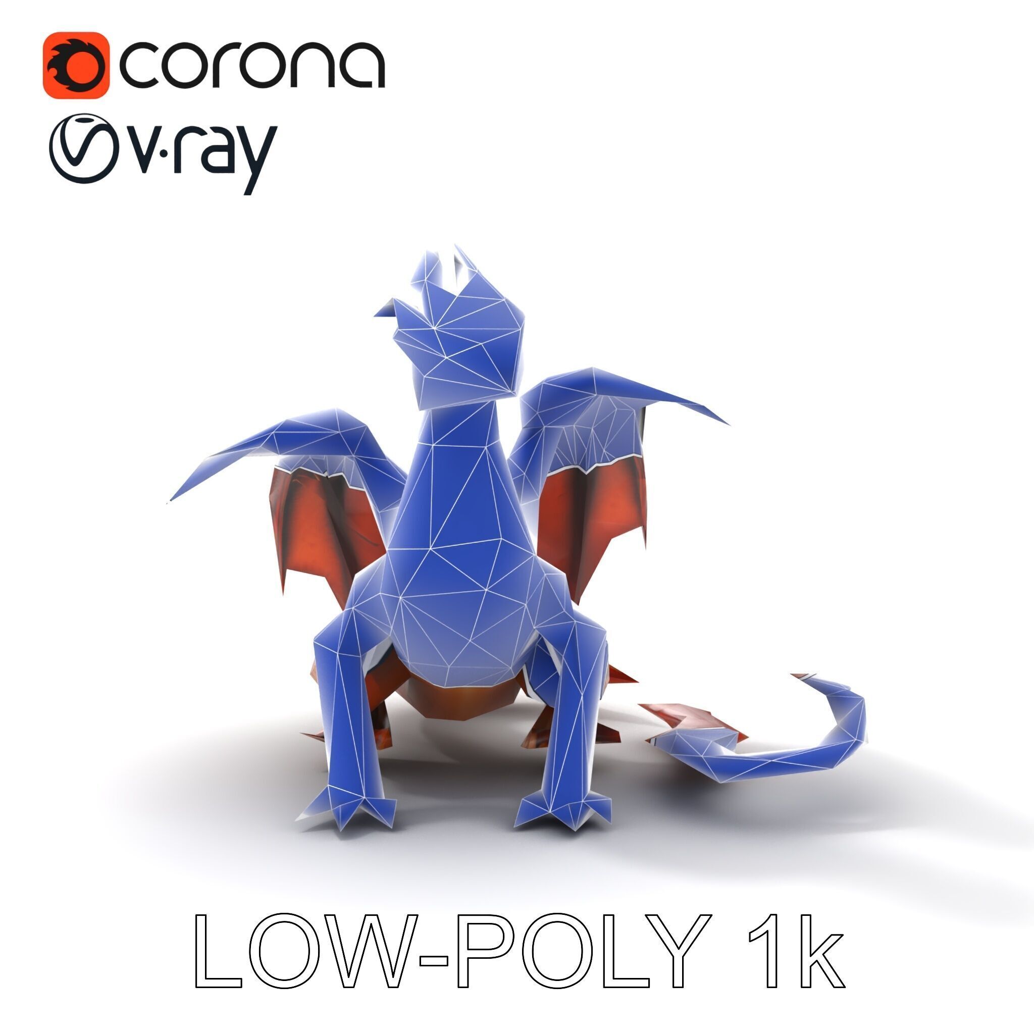 Amber Eyed Dragon Creature model pack Low-poly 3D model_17
