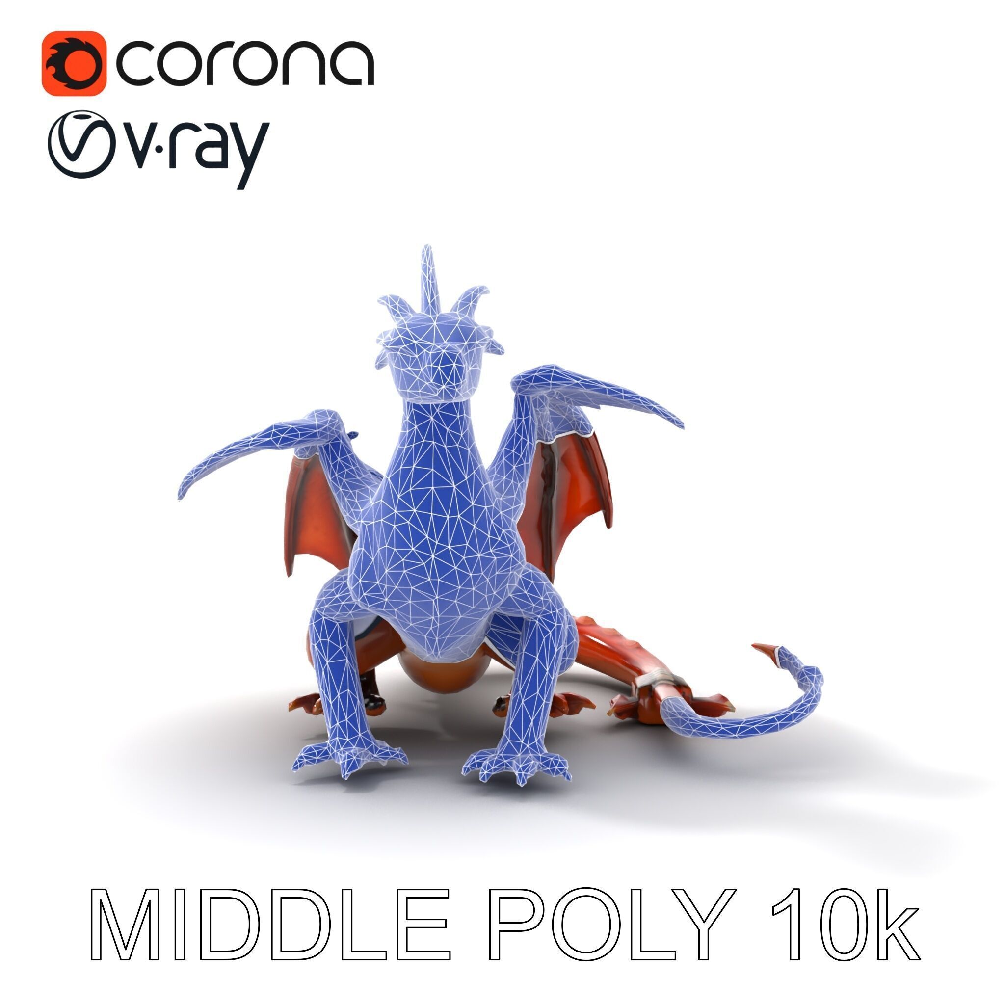 Amber Eyed Dragon Creature model pack Low-poly 3D model_24