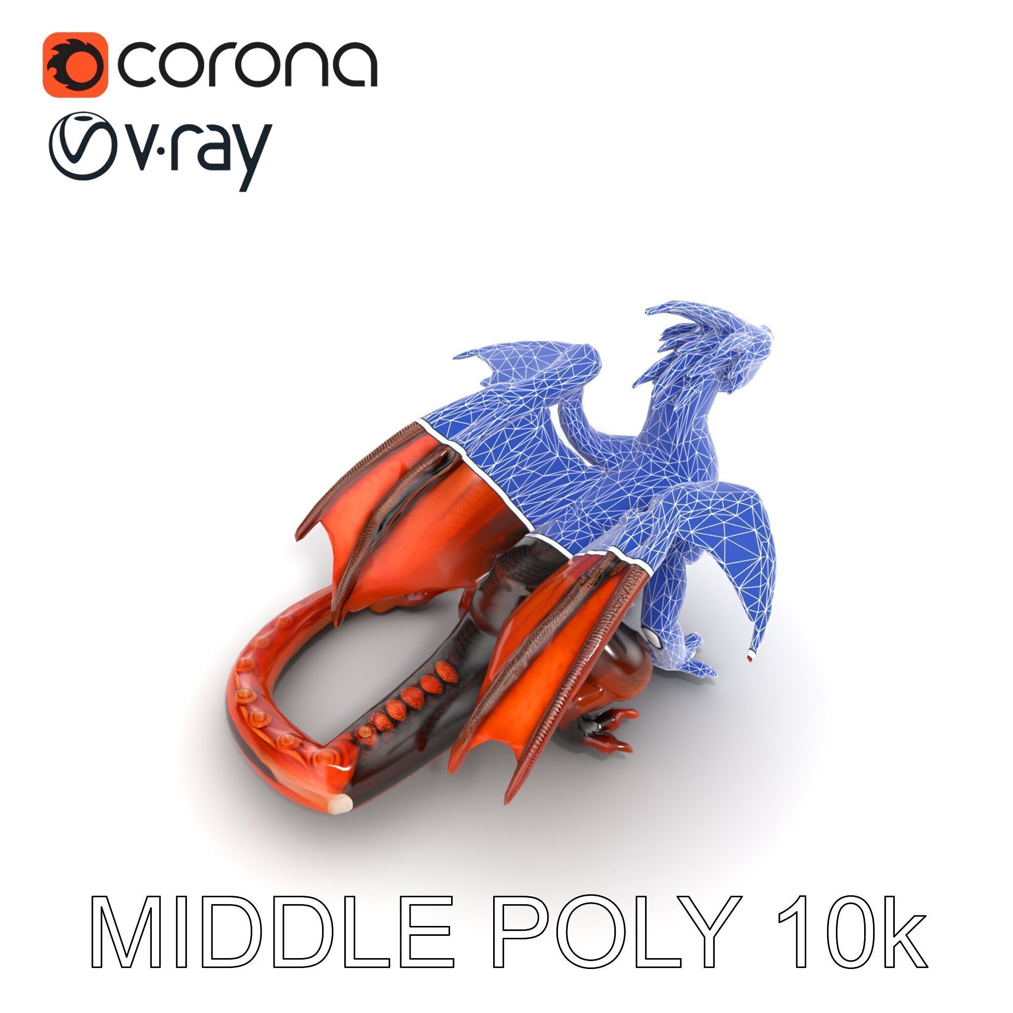 Amber Eyed Dragon Creature model pack Low-poly 3D model_29