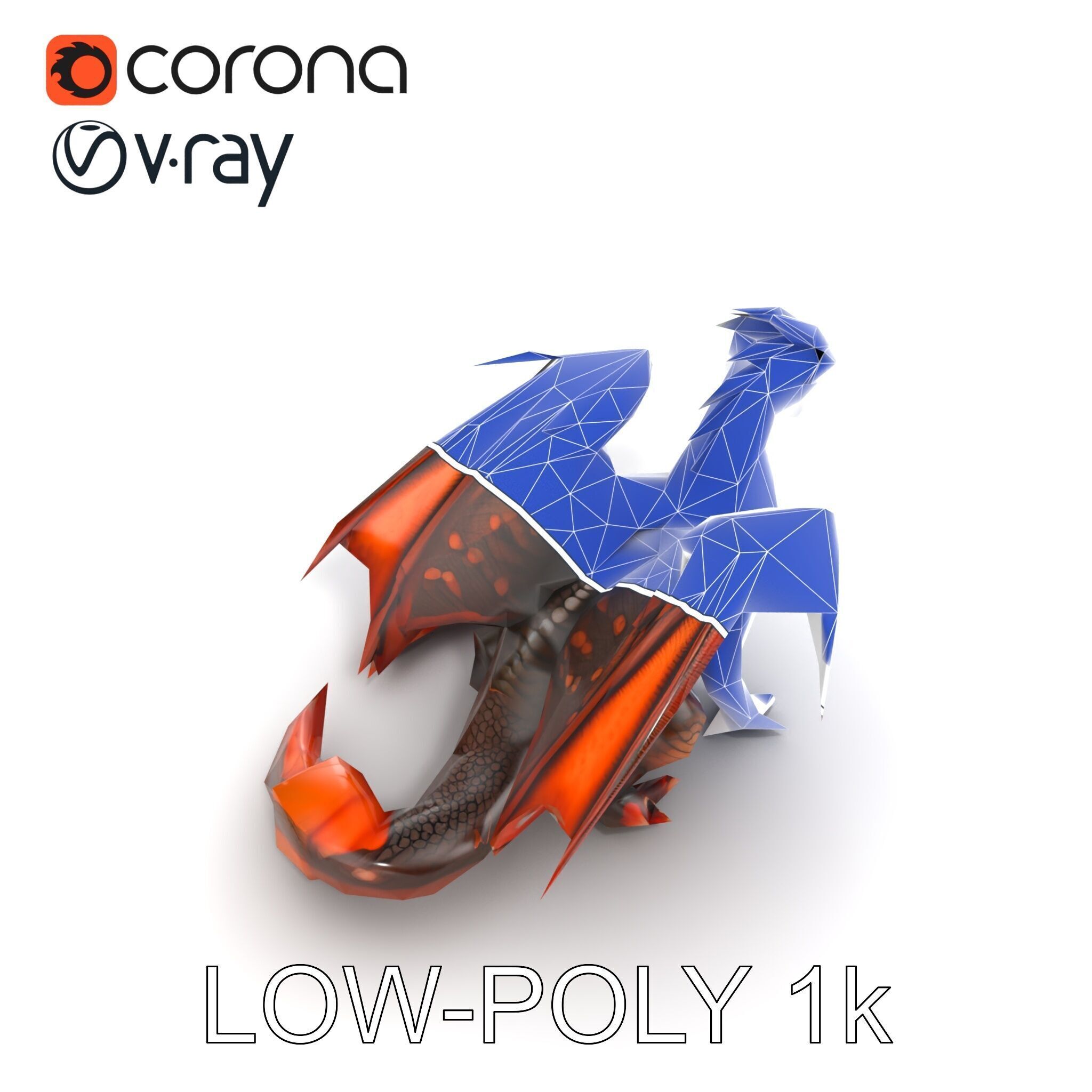 Amber Eyed Dragon Creature model pack Low-poly 3D model_32