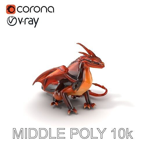 Amber Eyed Dragon Creature model pack Low-poly 3D model