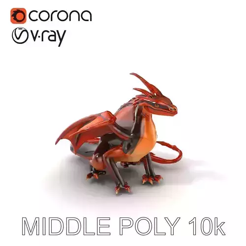 Amber Eyed Dragon Creature model pack Low-poly 3D model