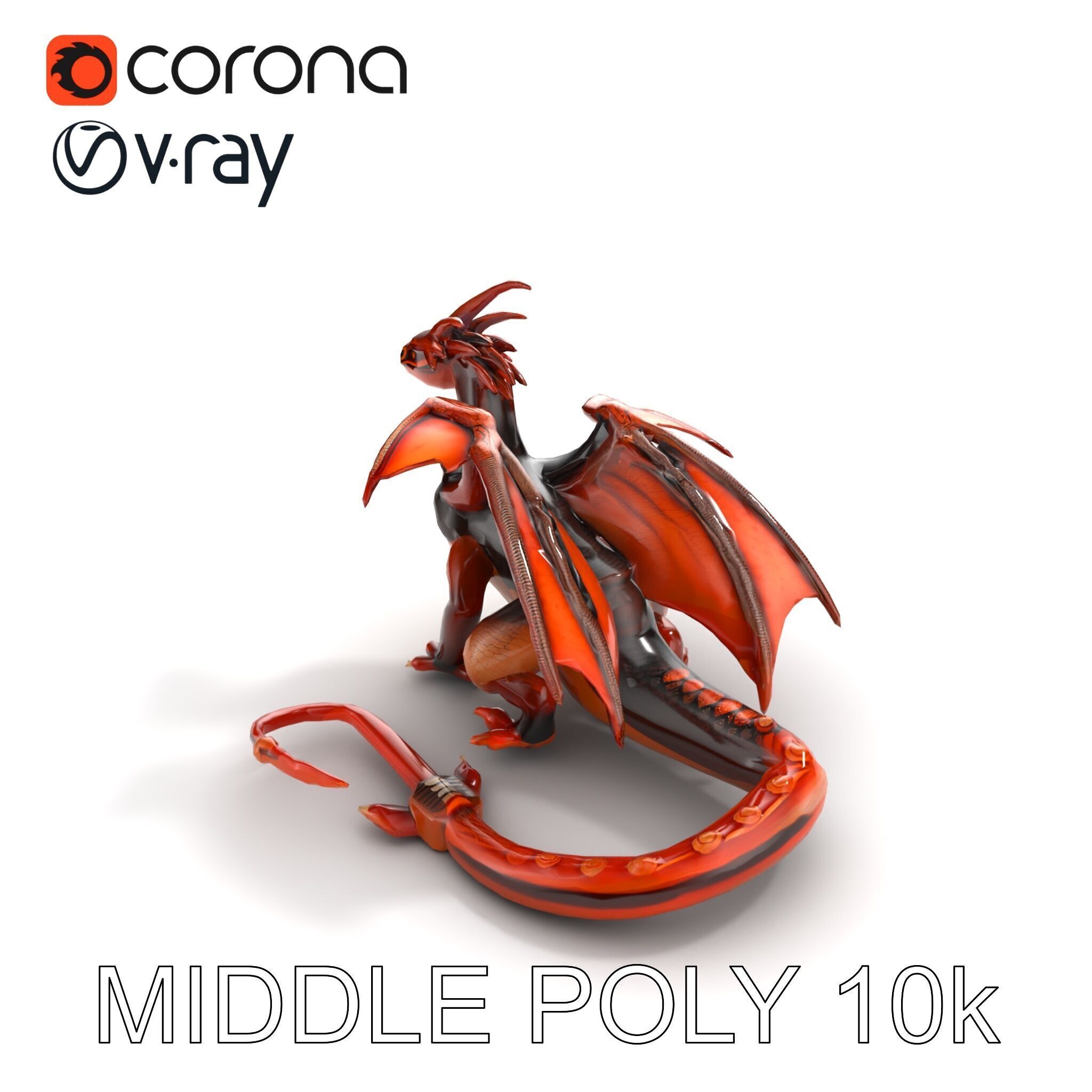 Amber Eyed Dragon Creature model pack Low-poly 3D model_8