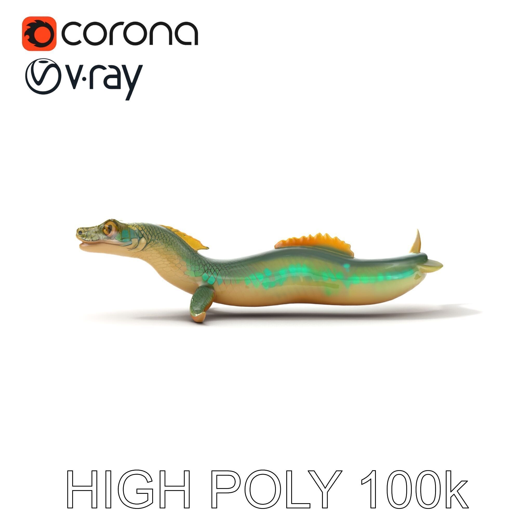 Mystical Sea Serpent Model Pack Low-poly 3D model_27