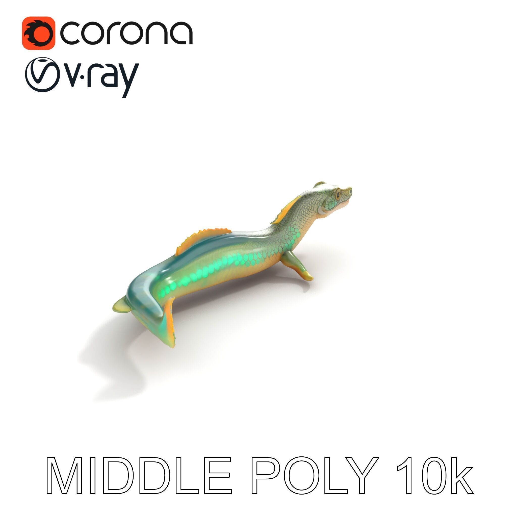 Mystical Sea Serpent Model Pack Low-poly 3D model_8