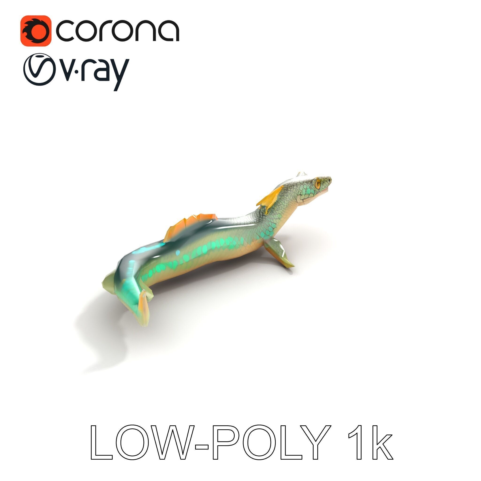 Mystical Sea Serpent Model Pack Low-poly 3D model_9