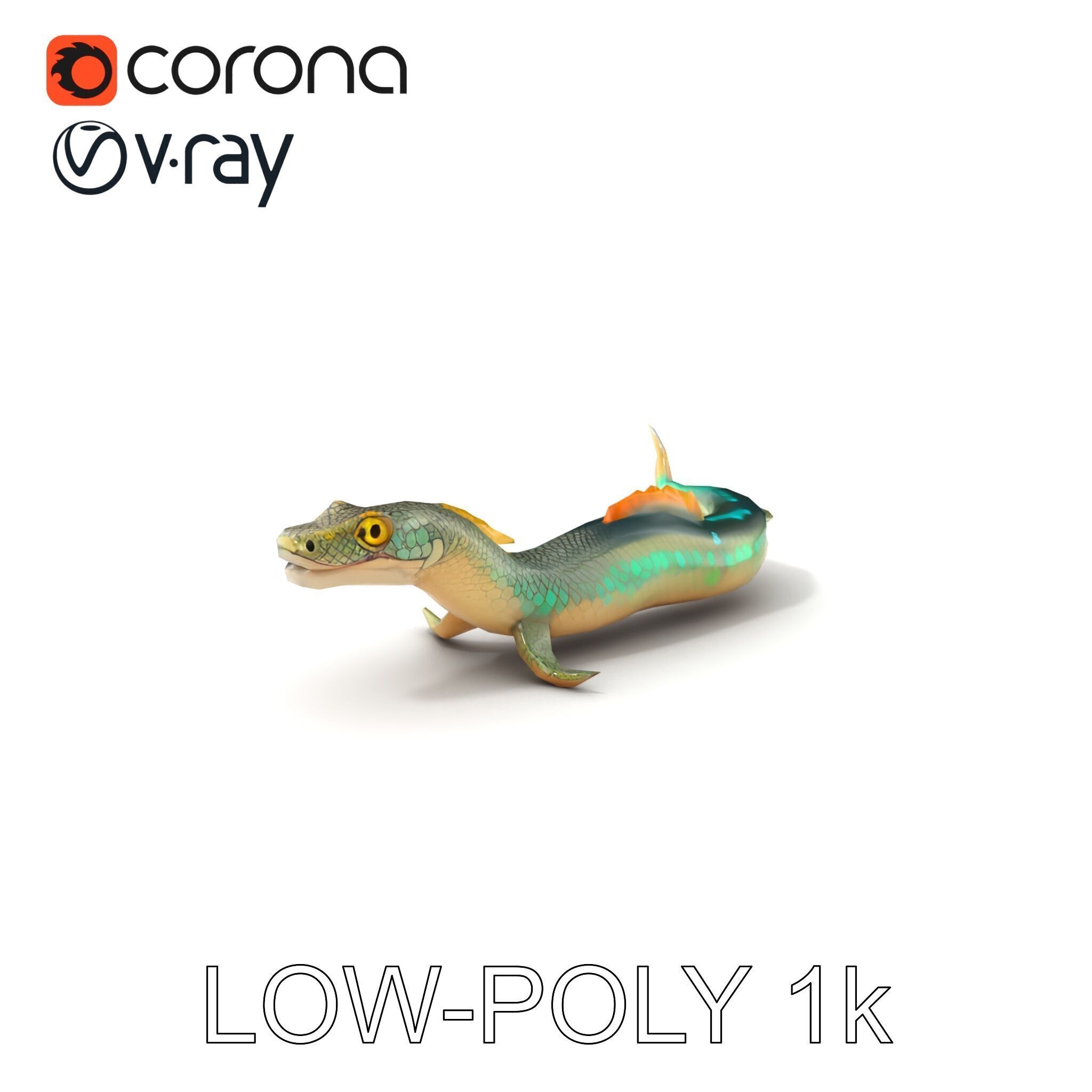 Mystical Sea Serpent Model Pack Low-poly 3D model_5