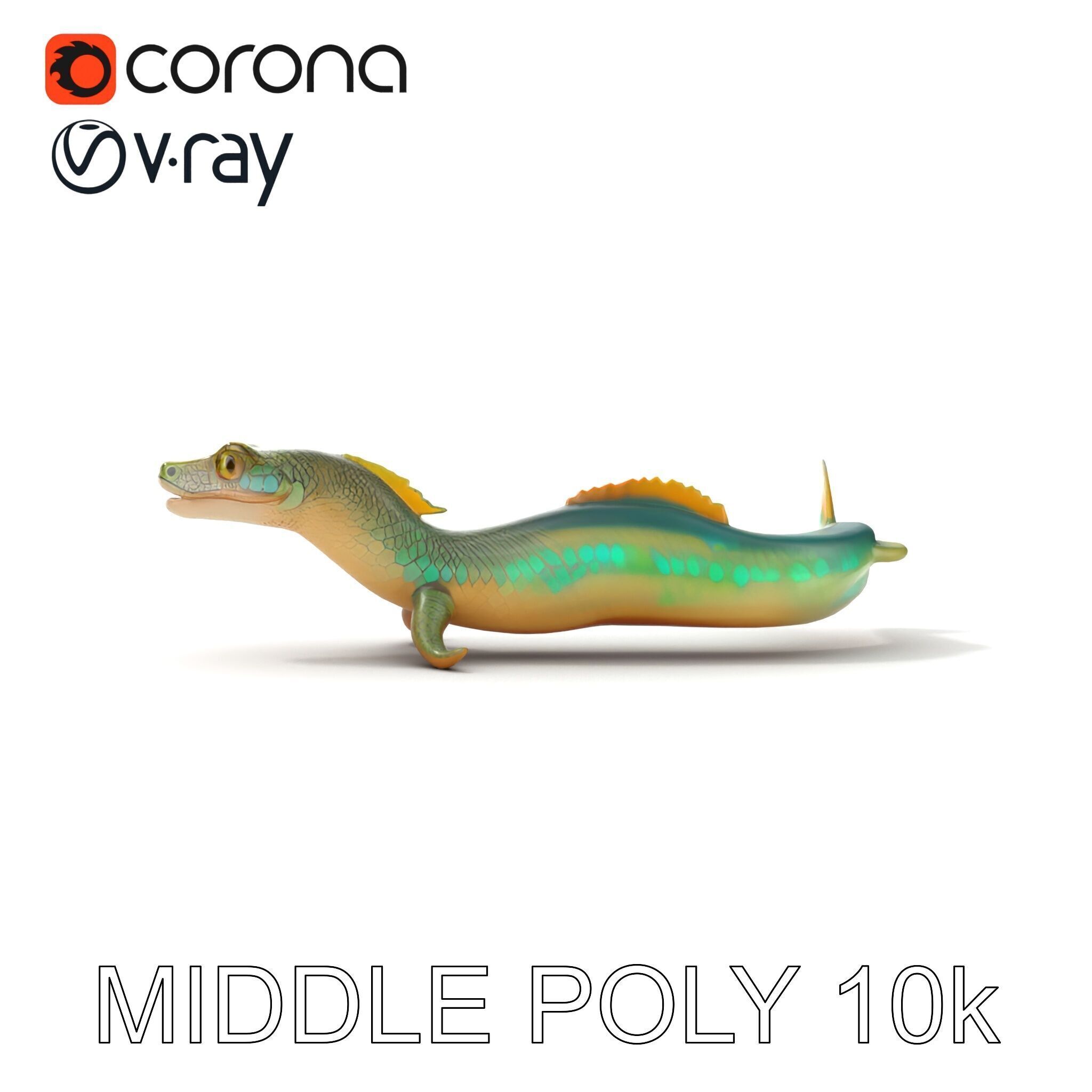 Mystical Sea Serpent Model Pack Low-poly 3D model_13