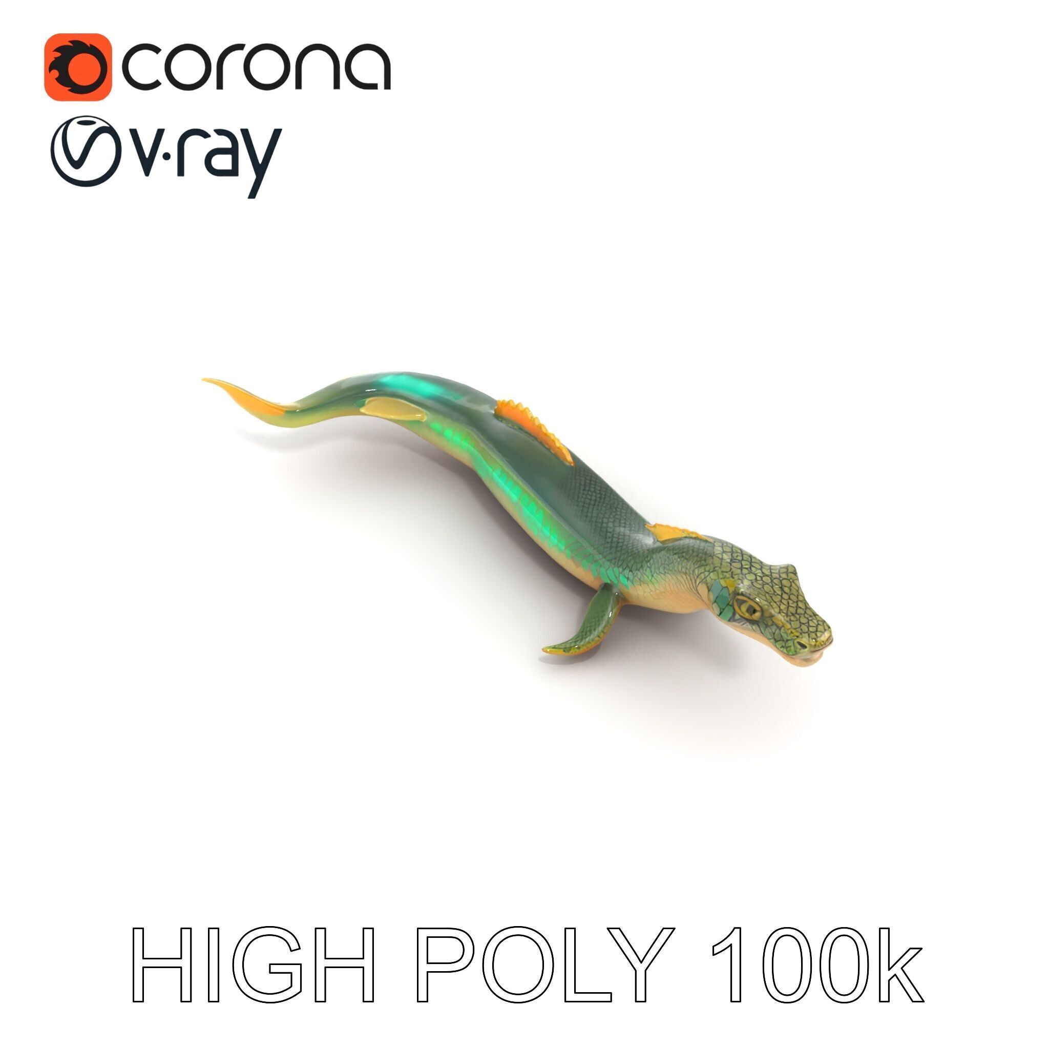 Mystical Sea Serpent Model Pack Low-poly 3D model_30