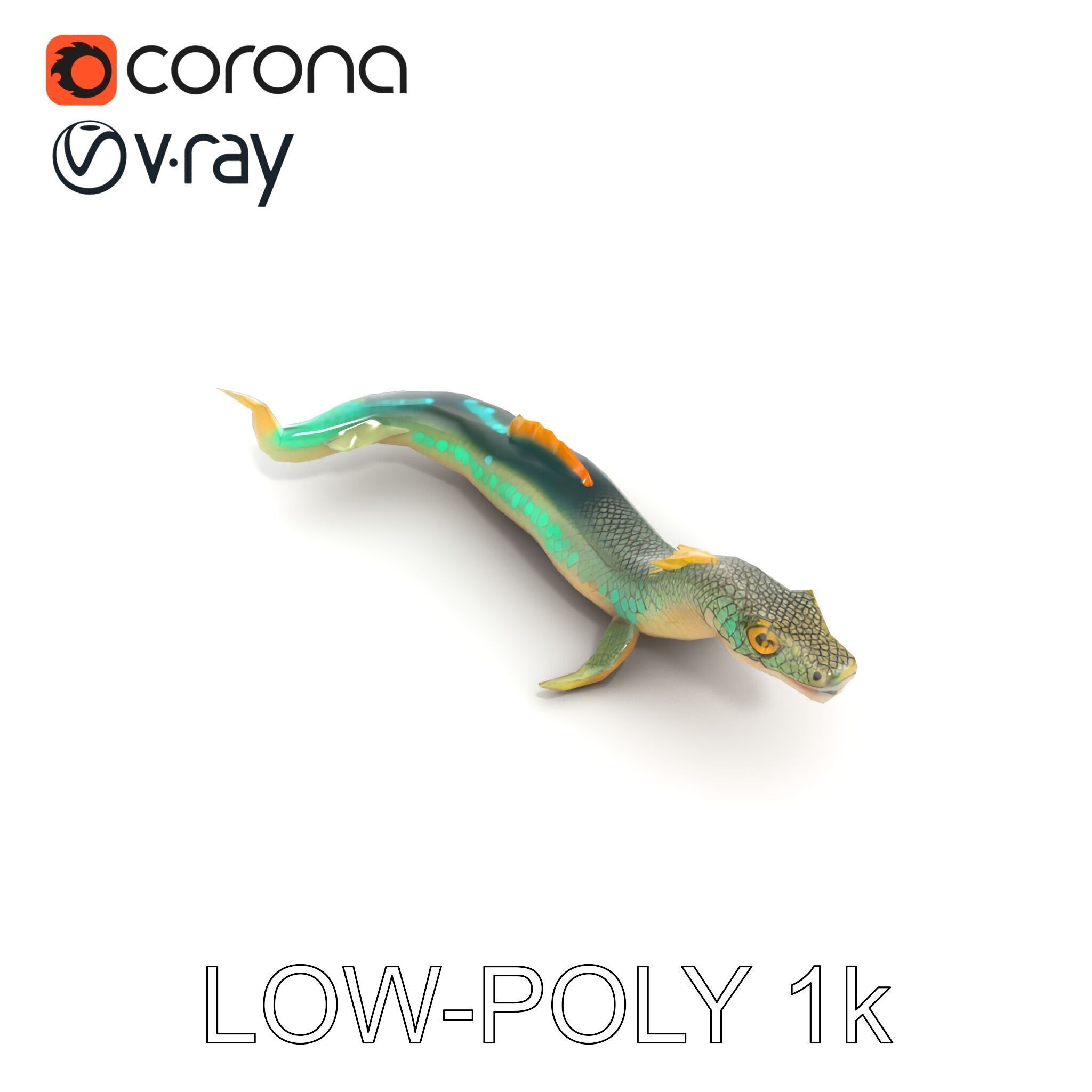 Mystical Sea Serpent Model Pack Low-poly 3D model_31