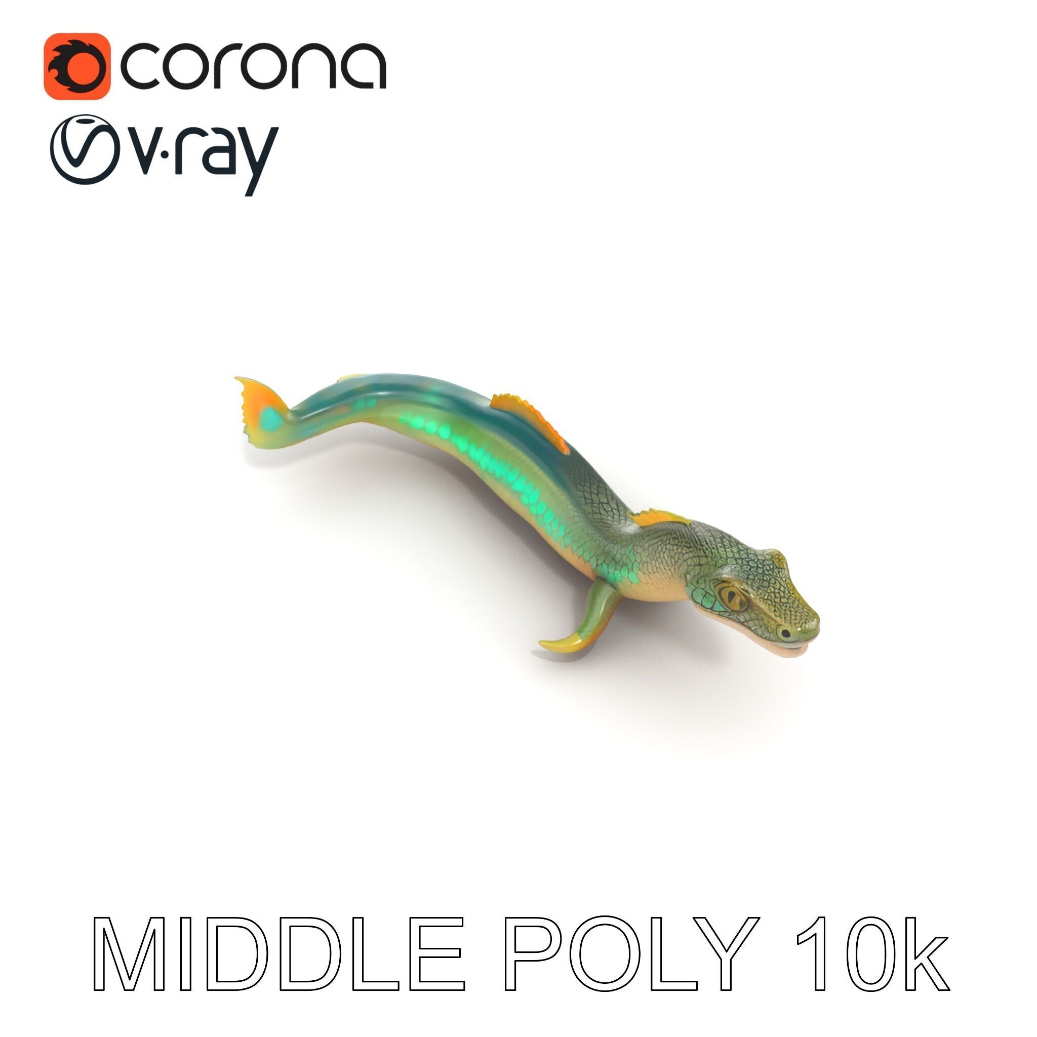 Mystical Sea Serpent Model Pack Low-poly 3D model_12