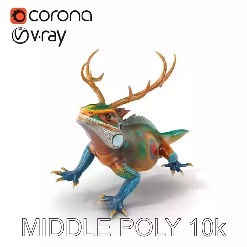 Mystic Lizard Antler Creature model pack