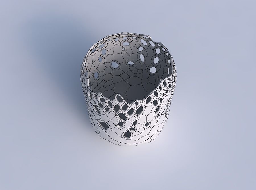 Bowl cylindrical with smooth bubble holes 3D print model_6